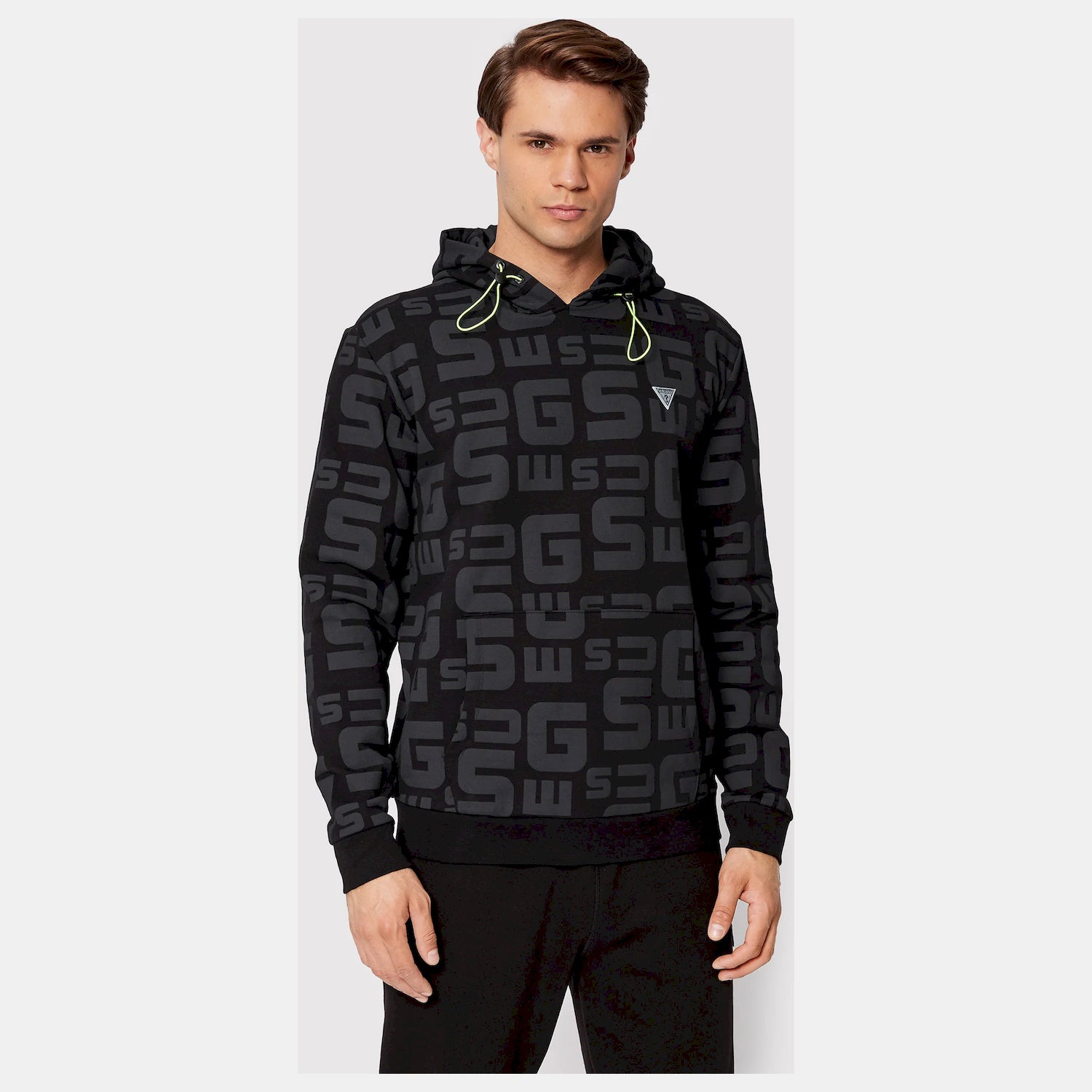 Guess Camisola Hoodie Z2yq16 K7on1 Blk Gry Preto Cinza_shot3