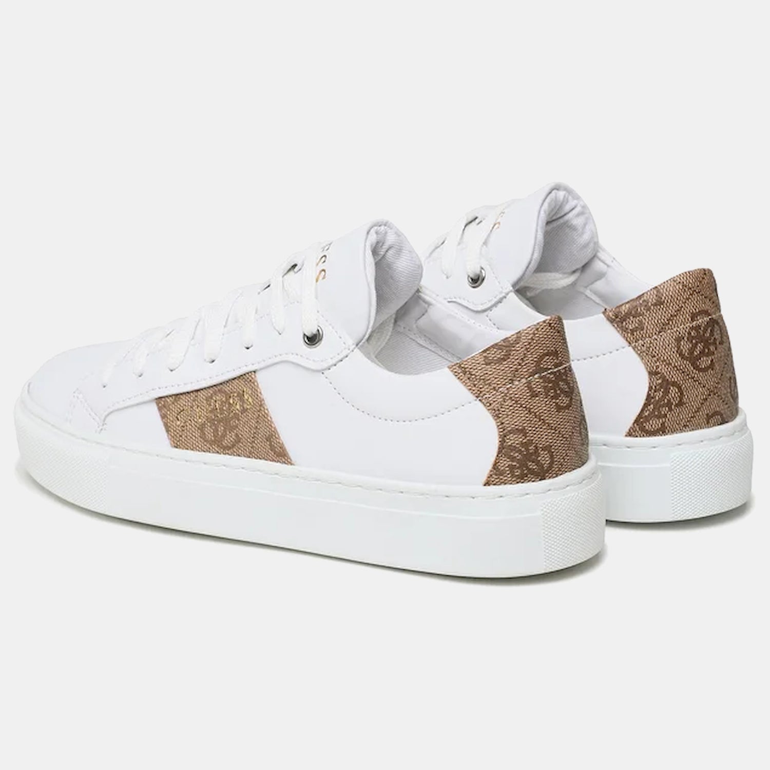 Guess Sapatilhas Sneakers Shoes Fl6tod Whi Brown Branco Castanho_shot2