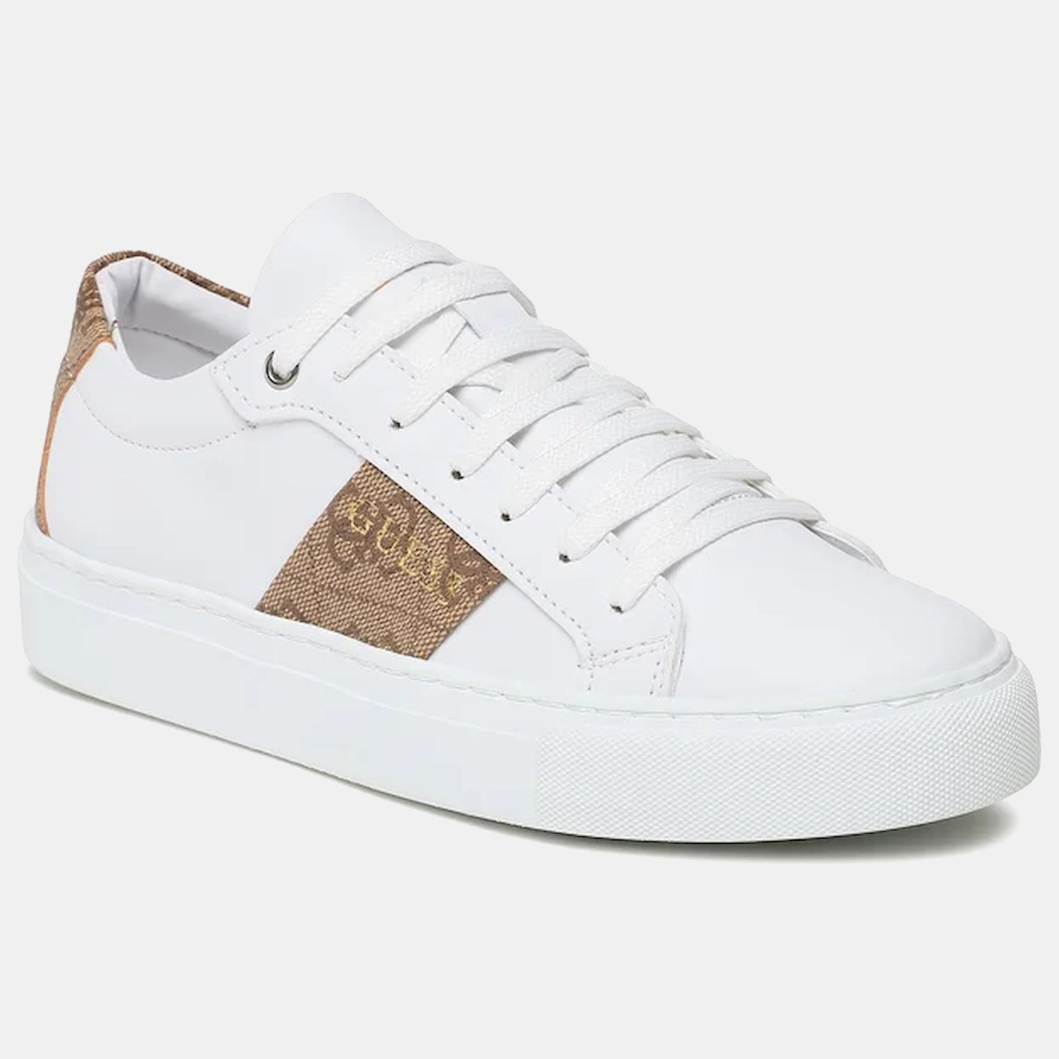Guess Sapatilhas Sneakers Shoes Fl6tod Whi Brown Branco Castanho_shot5