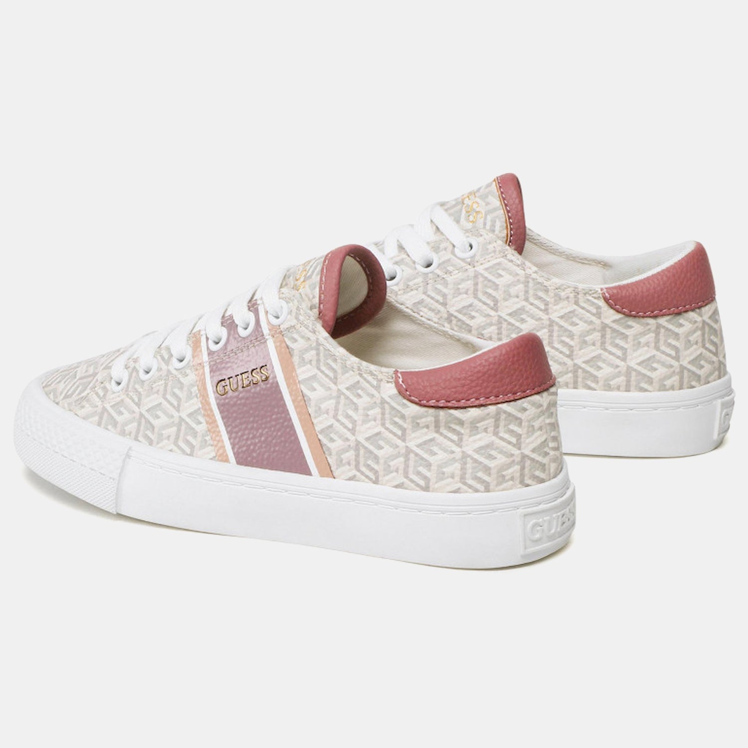 Guess Sapatilhas Sneakers Shoes Fl7estele12 Whi Pink Branco Rosa_shot3