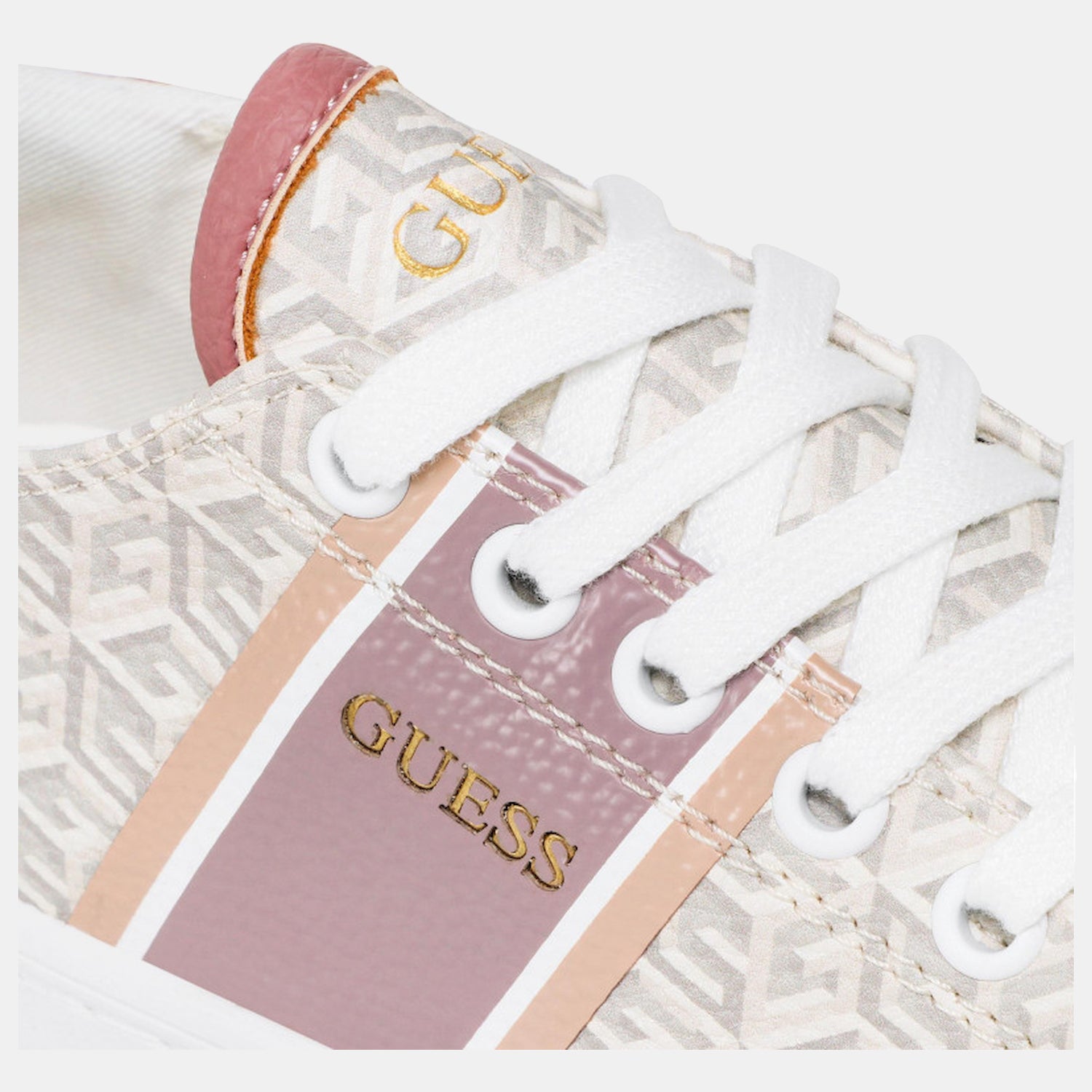 Guess Sapatilhas Sneakers Shoes Fl7estele12 Whi Pink Branco Rosa_shot6