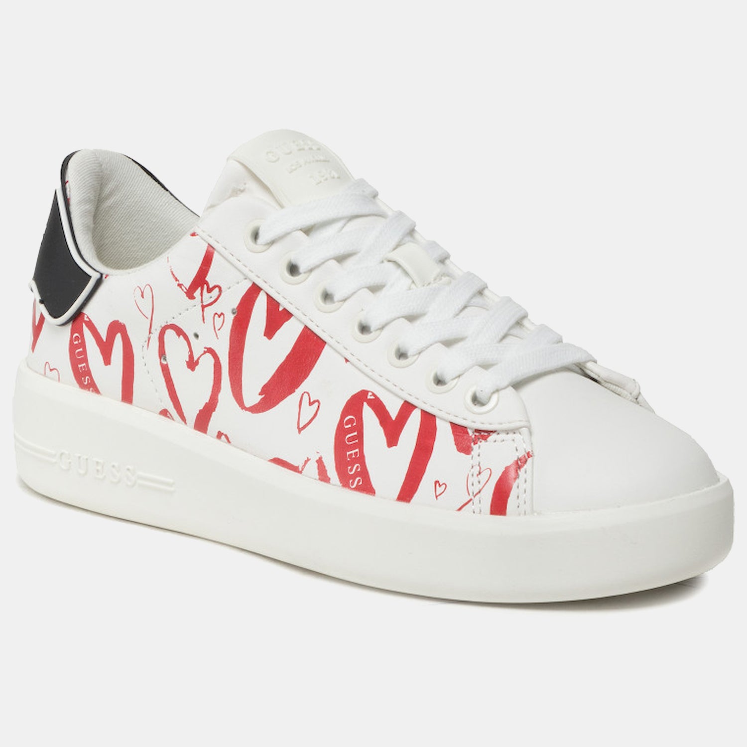 Guess Sapatilhas Sneakers Shoes Fl7rc7lep12 White Red Branco Vermelho_shot1