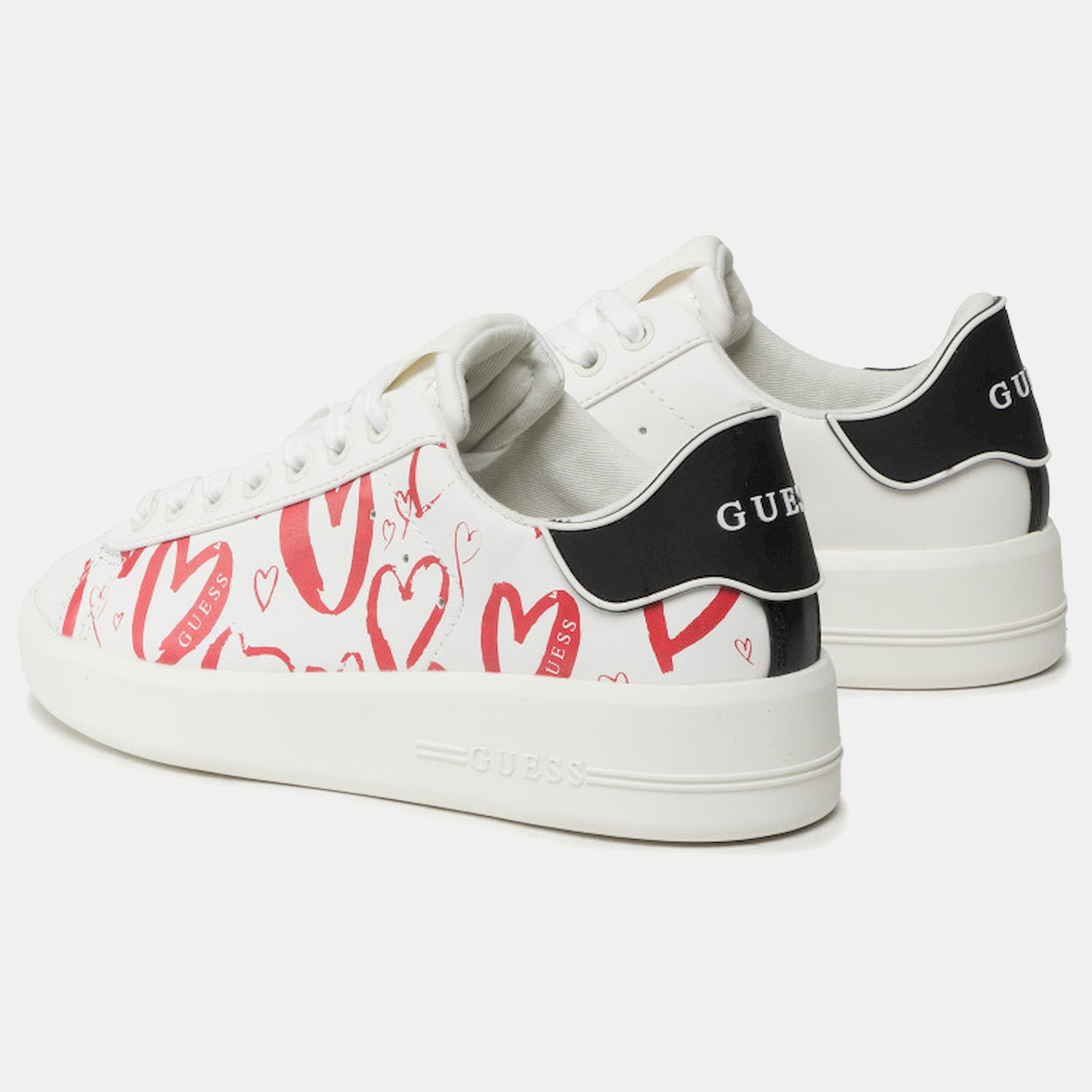 Guess Sapatilhas Sneakers Shoes Fl7rc7lep12 White Red Branco Vermelho_shot3