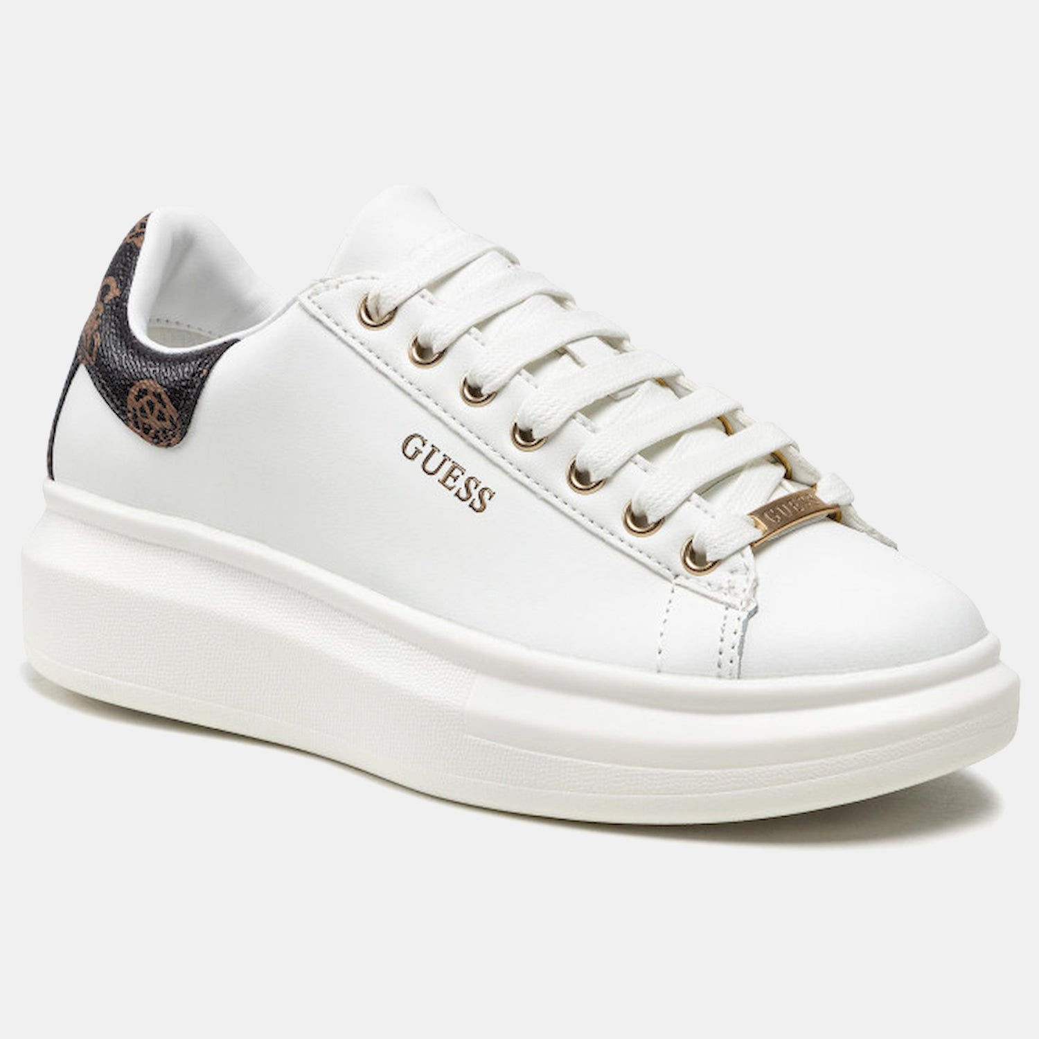 Guess Sapatilhas Sneakers Shoes Fl7rnofal12 Whi Brown Branco Castanho_shot1