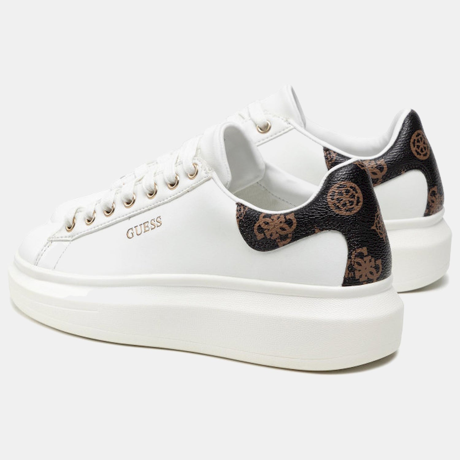 Guess Sapatilhas Sneakers Shoes Fl7rnofal12 Whi Brown Branco Castanho_shot2