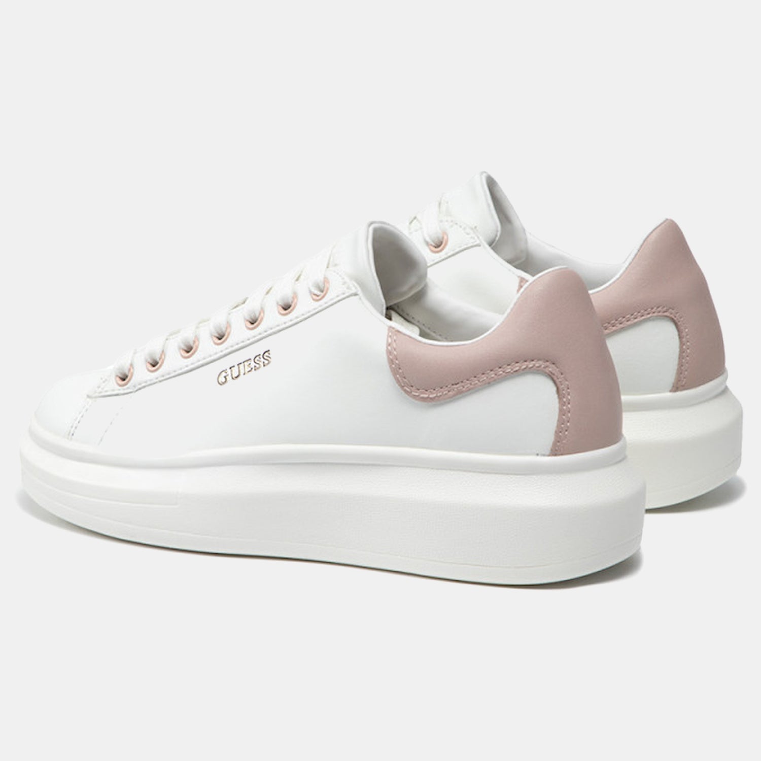 Guess Sapatilhas Sneakers Shoes Fl7rnofal12 Whi Pink Branco Rosa_shot2