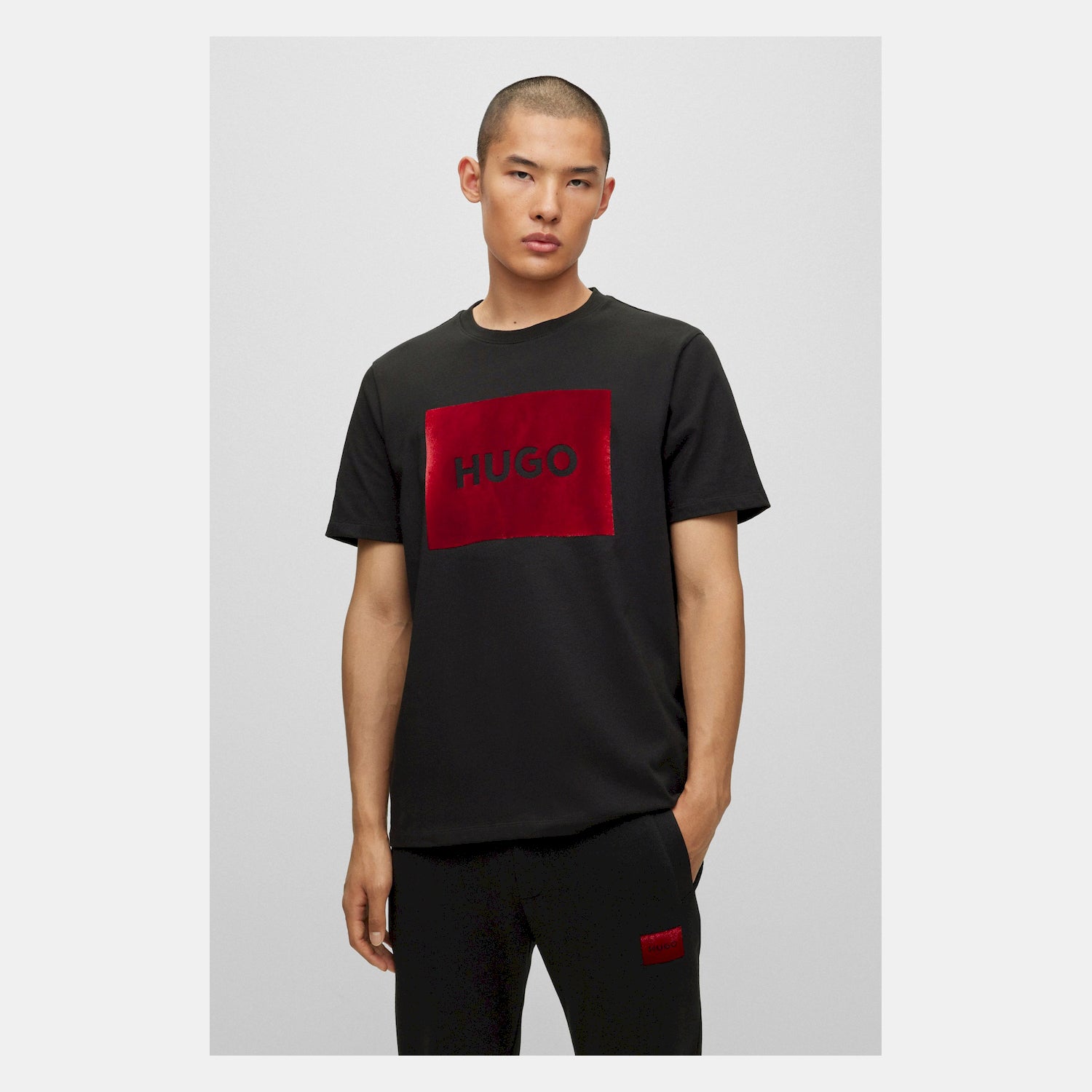 Hugo T Shirt Dulive V Black Red Preto Vermelho_shot2