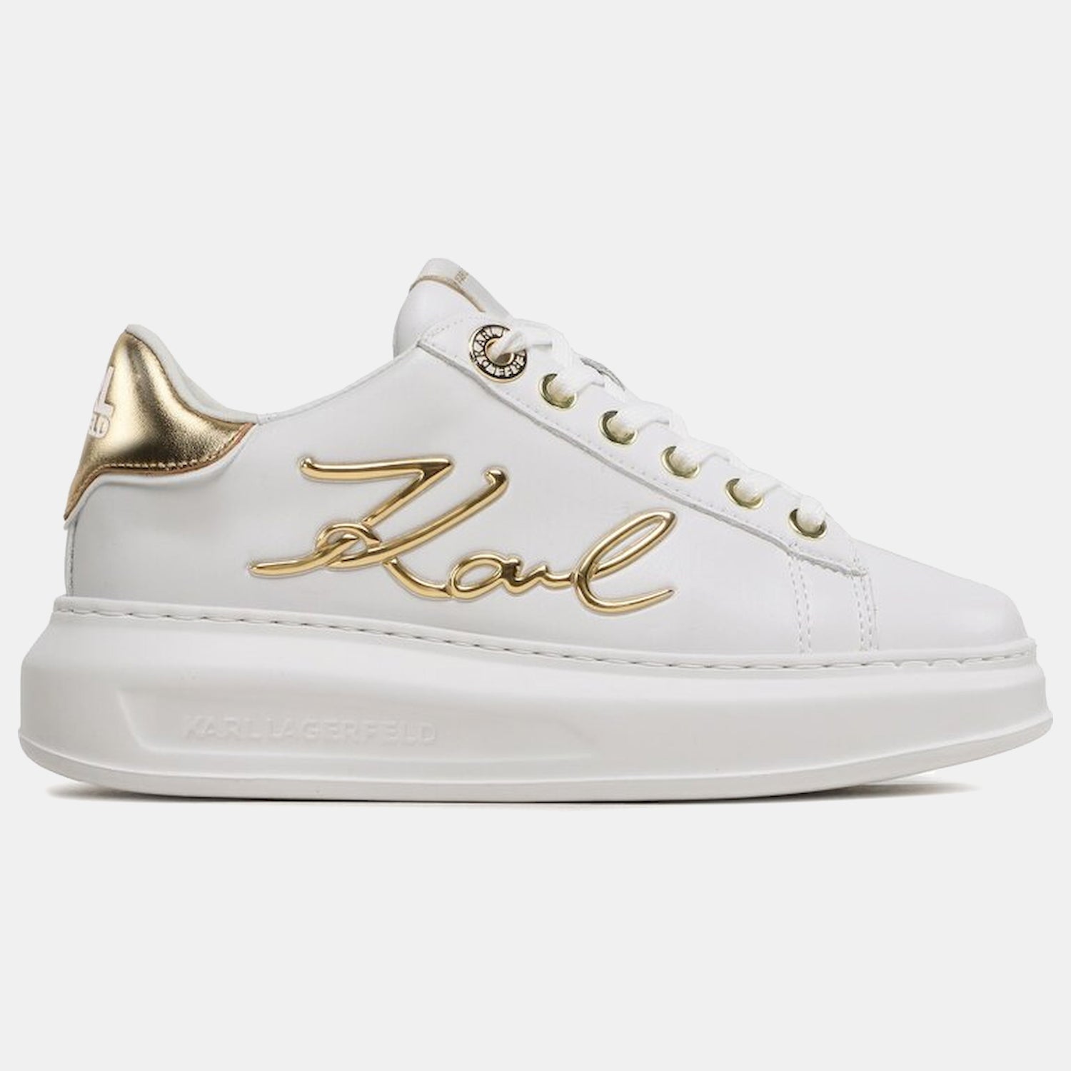 Karl Lagerfeld Sapatilhas Sneakers Shoes Kl62510a Whi Gold Branco Dourado_shot1