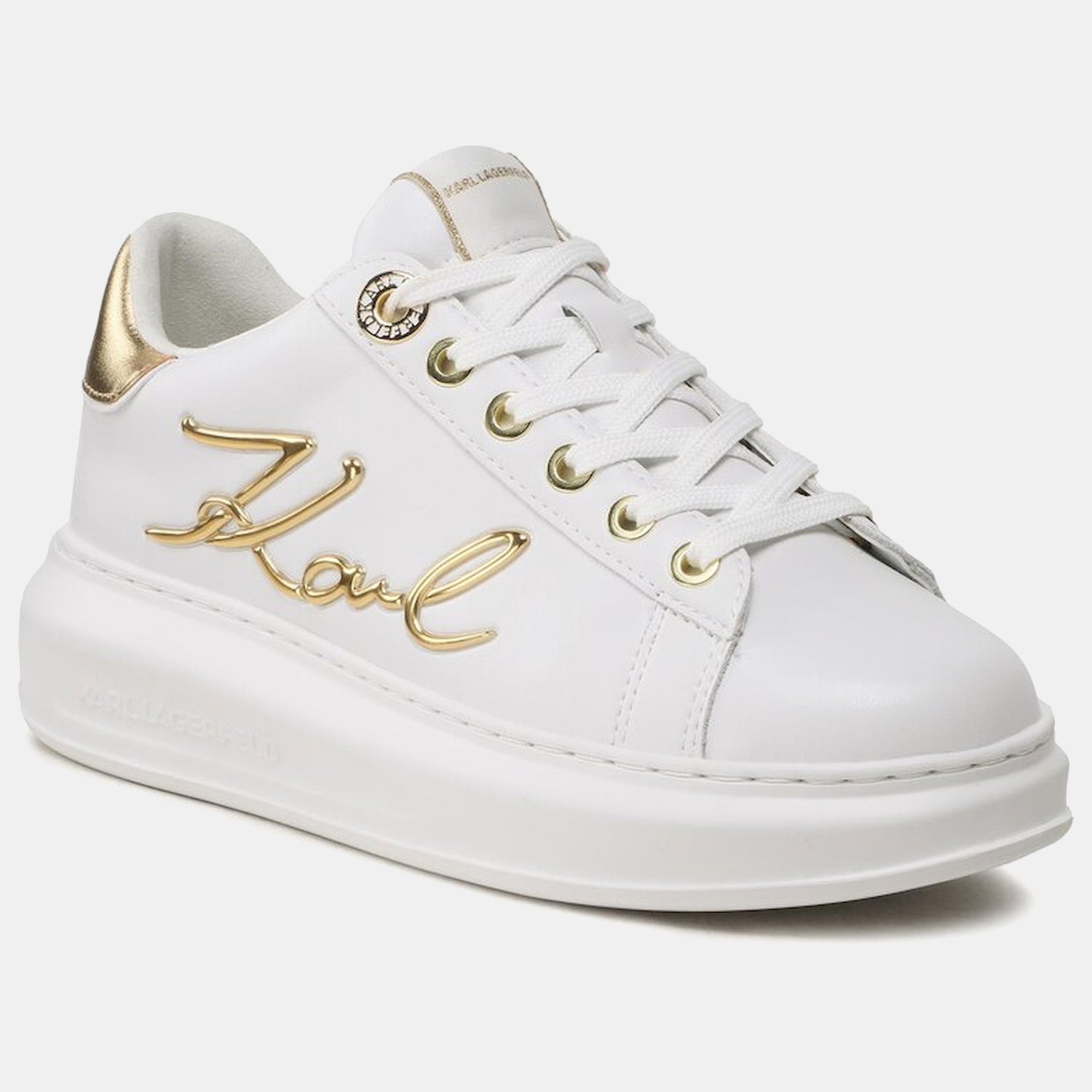 Karl Lagerfeld Sapatilhas Sneakers Shoes Kl62510a Whi Gold Branco Dourado_shot5