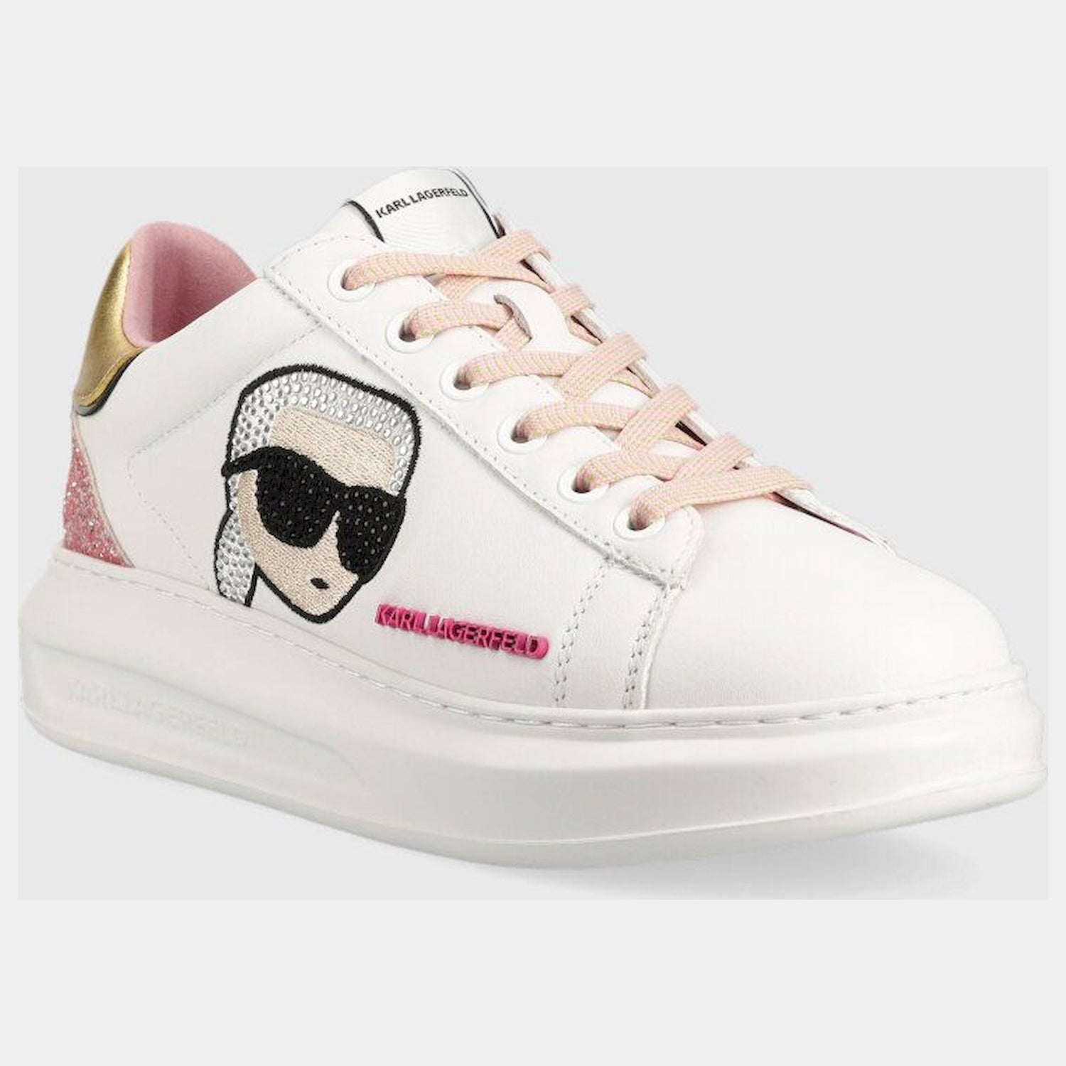 Karl Lagerfeld Sapatilhas Sneakers Shoes Kl62570n Whi Pink Branco Rosa_shot2
