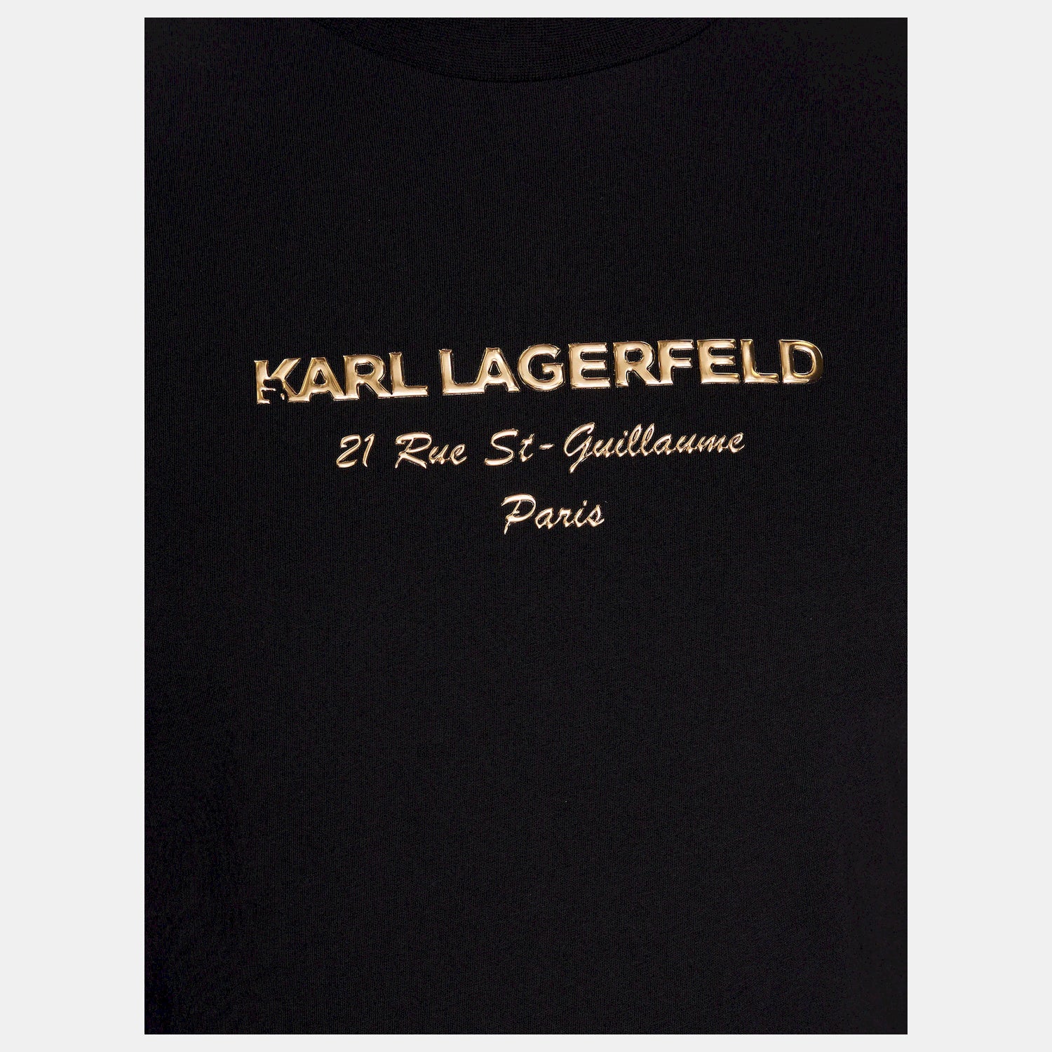 Karl Lagerfeld T Shirt Kl755035 Blk Gold Preto Ouro_shot3