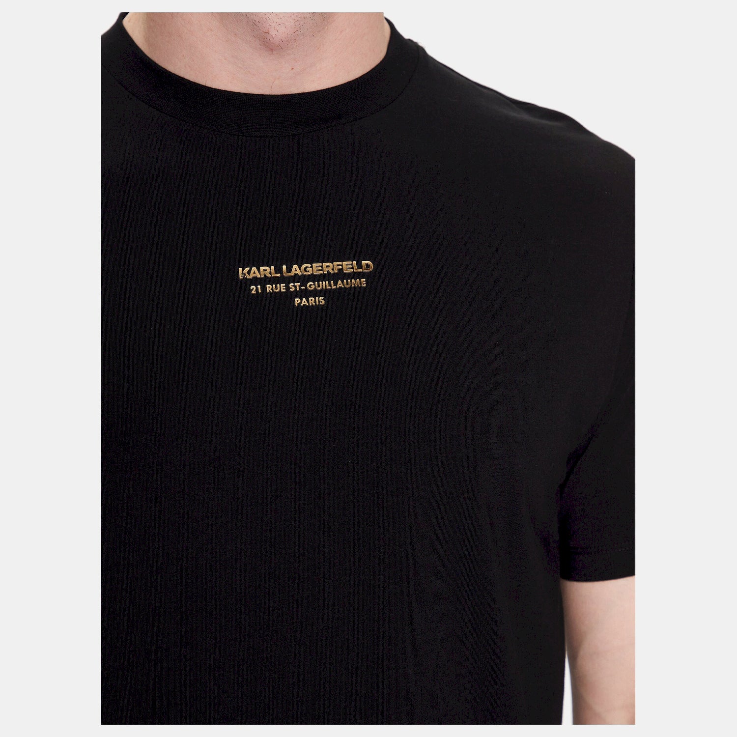 Karl Lagerfeld T Shirt Kl755059 Blk Gold Preto Ouro_shot2