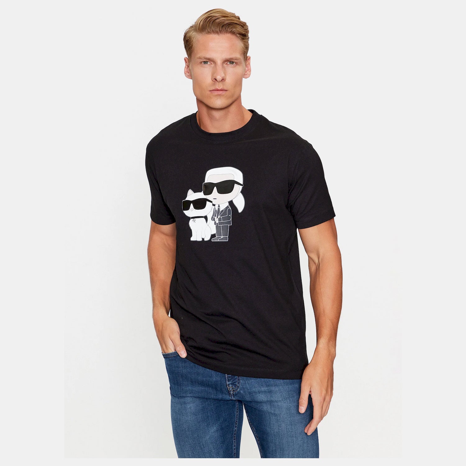 Karl Lagerfeld T Shirt Kl755061 Black Preto_shot4