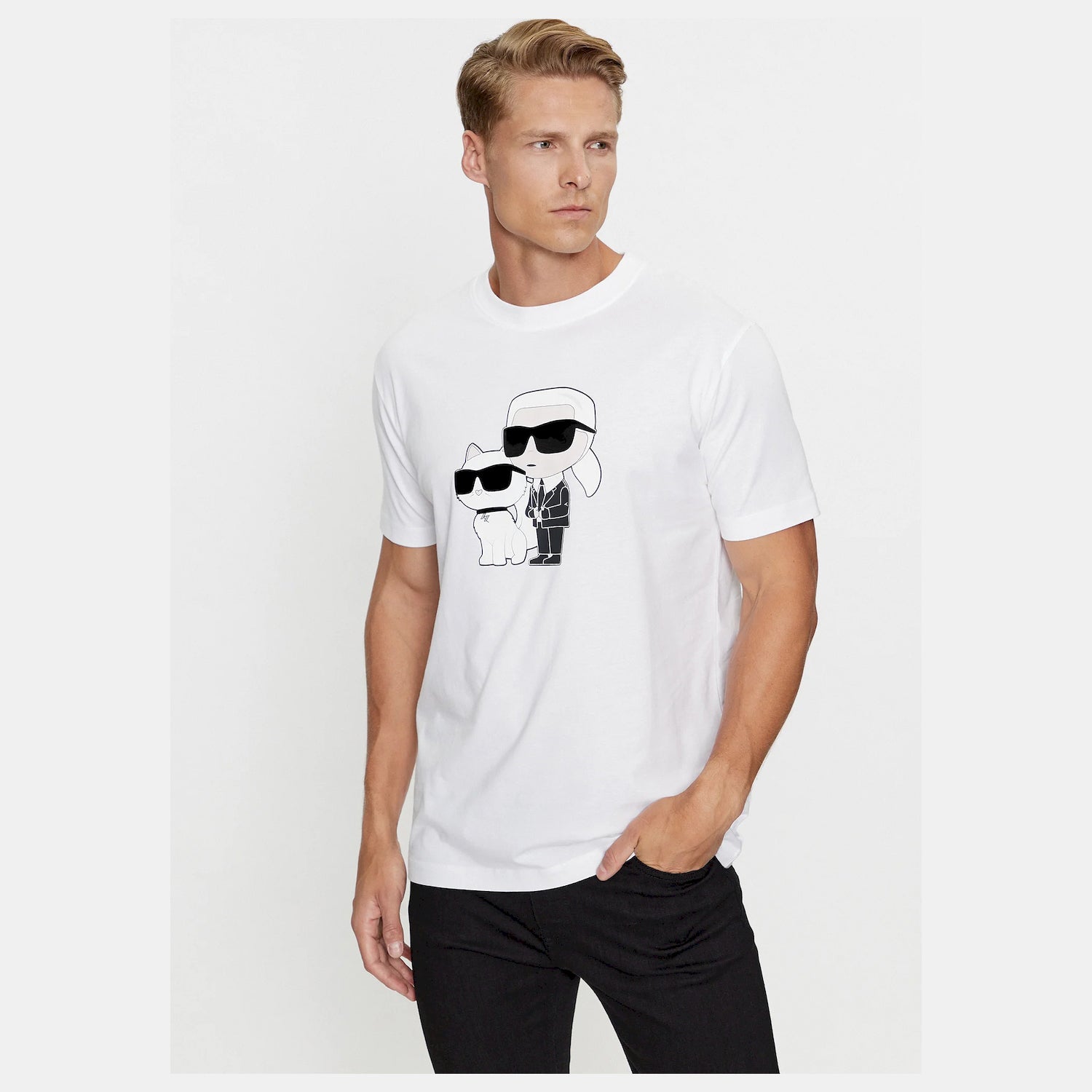 Karl Lagerfeld T Shirt Kl755061 White Branco_shot4