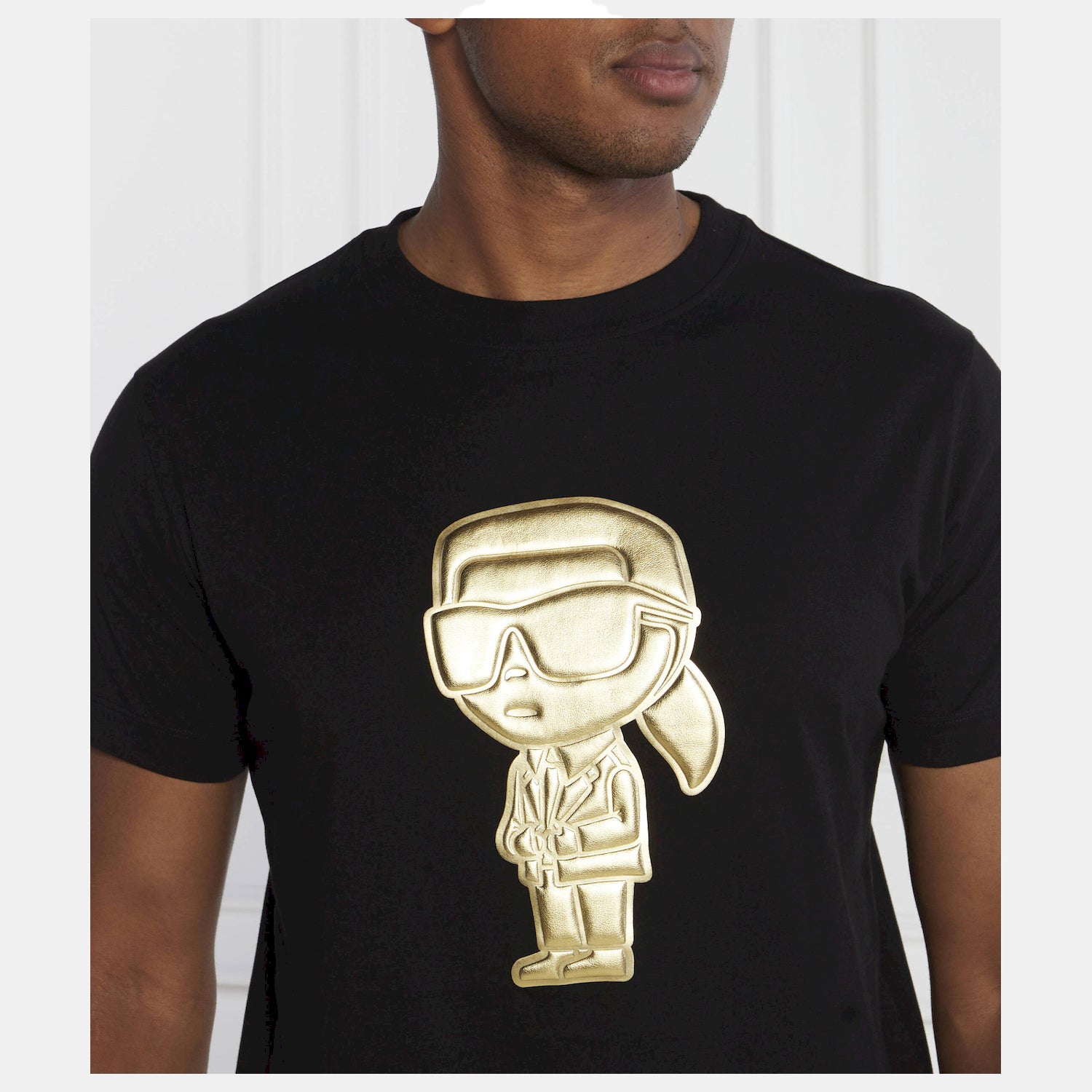 Karl Lagerfeld T Shirt Kl755064 Blk Gold Preto Ouro_shot3