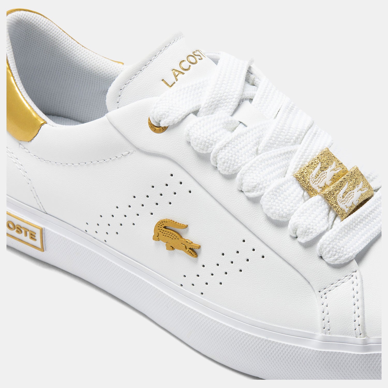 Lacoste Sapatilhas Sneakers Shoes  W Powercourt Whi Gold Branco Dourado_shot6