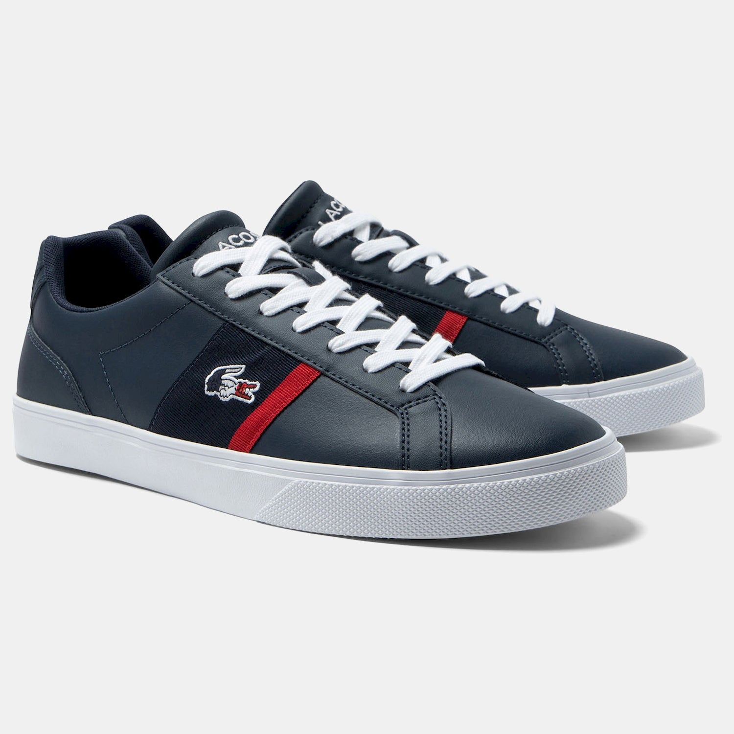 Lacoste Sapatilhas Sneakers Shoes Lerond Pro Lea Navy Wh Re Azul Branco Vermelho_shot2