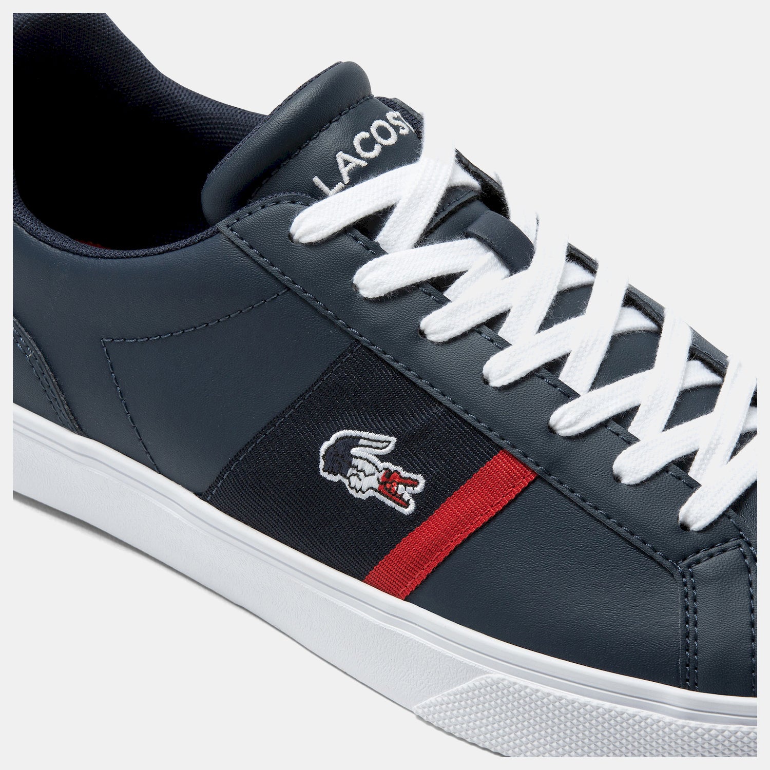 Lacoste Sapatilhas Sneakers Shoes Lerond Pro Lea Navy Wh Re Azul Branco Vermelho_shot6