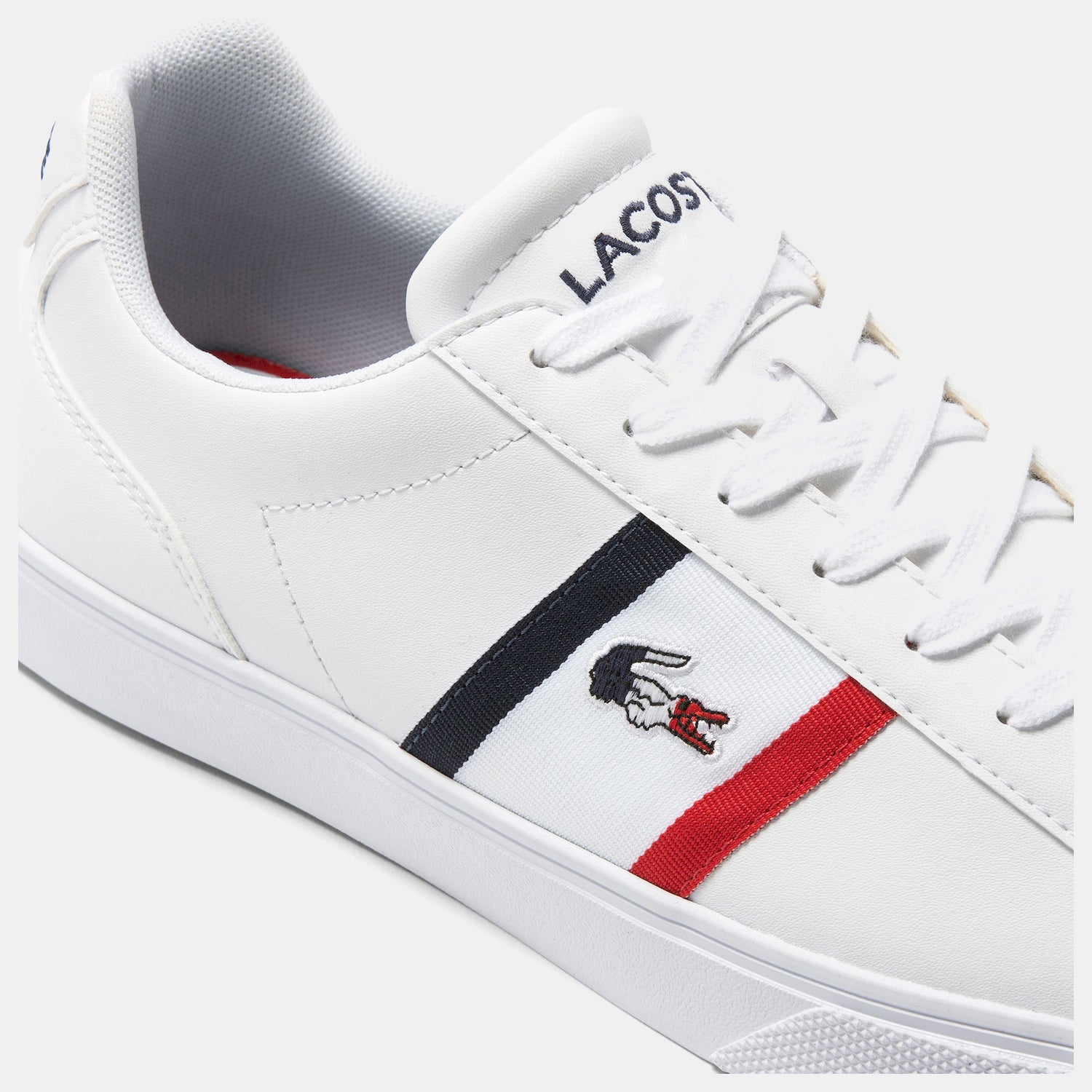Lacoste Sapatilhas Sneakers Shoes Lerond Pro Lea Whi Nvy Re Branco Navy Vermelho_shot6
