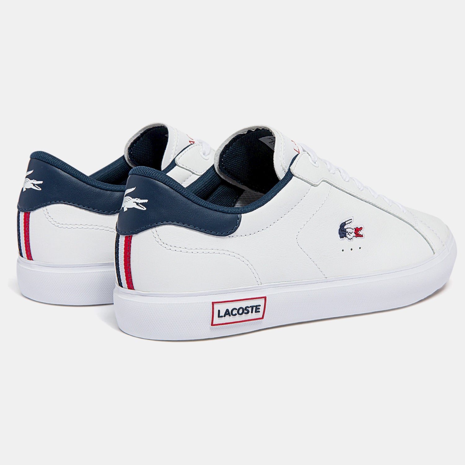 Lacoste Sapatilhas Sneakers Shoes Powercourt43sm Whi Red Nv Branco Vermelho Azul_shot3
