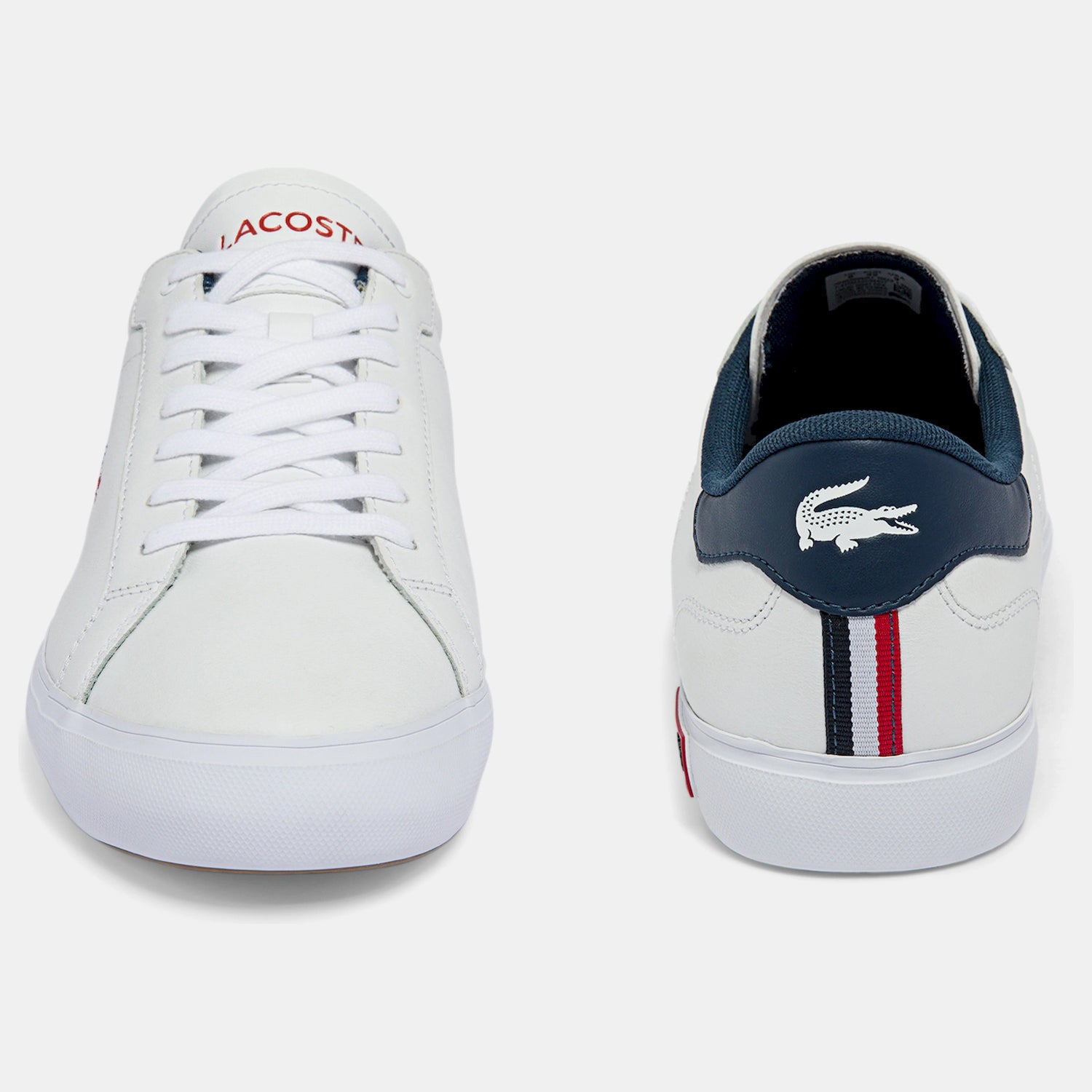 Lacoste Sapatilhas Sneakers Shoes Powercourt43sm Whi Red Nv Branco Vermelho Azul_shot5