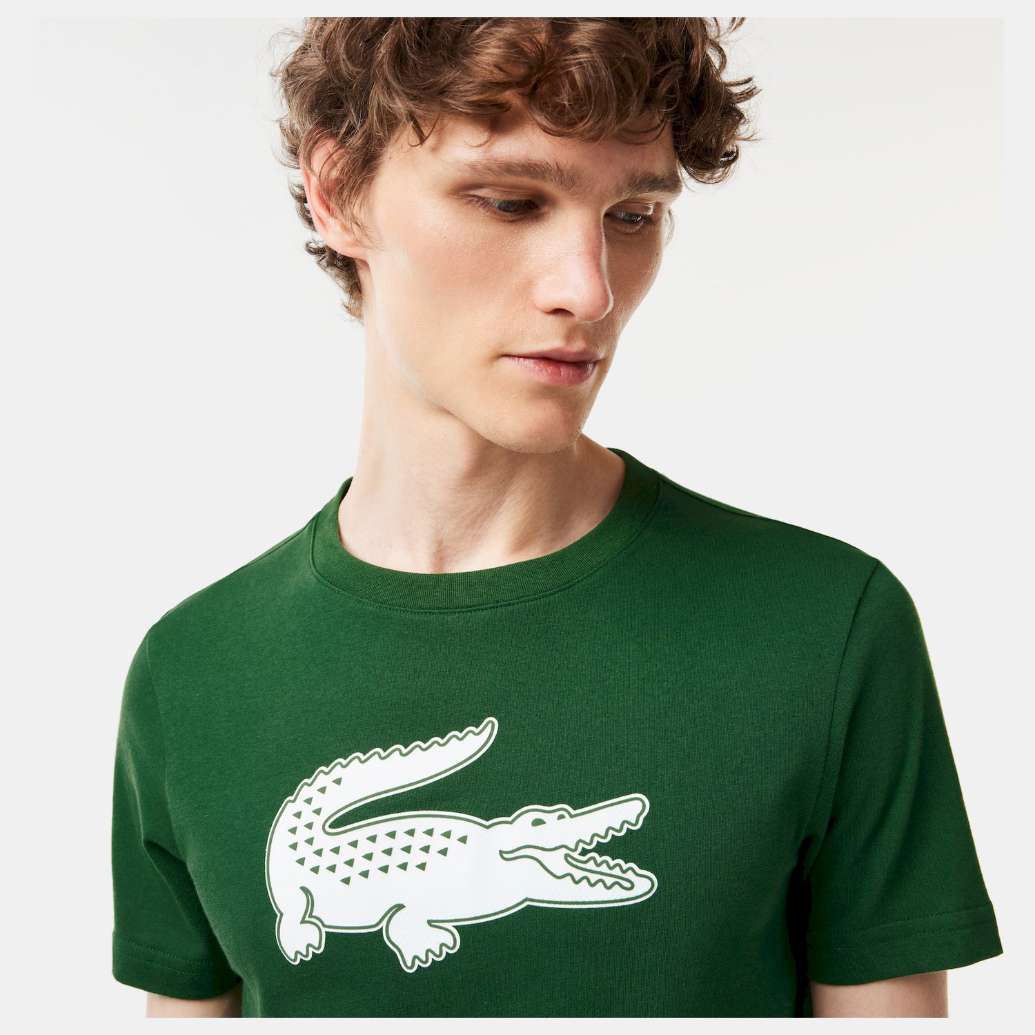 Lacoste T Shirt Th2042 Green Whit Verde Branco_shot2