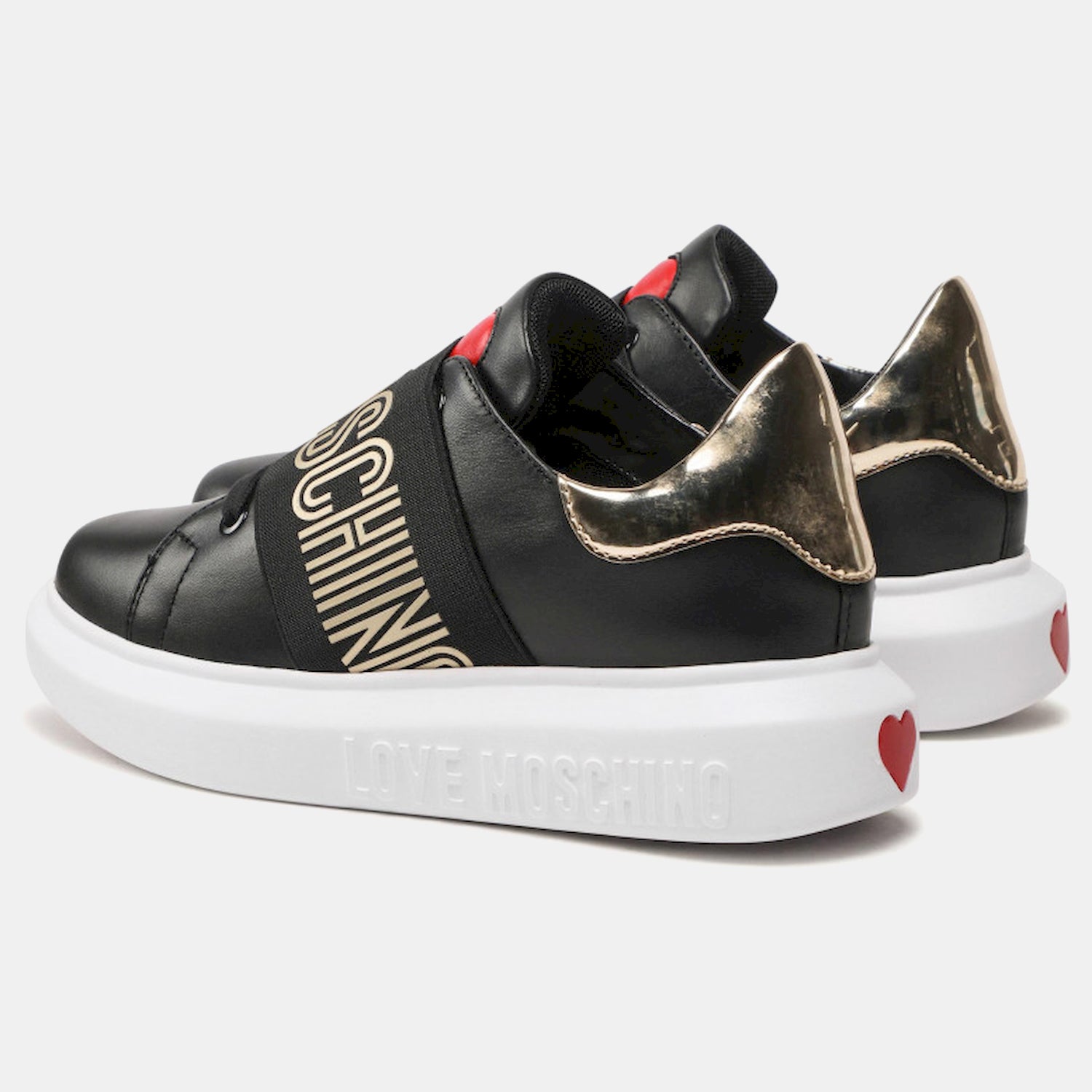 Moschino Sapatilhas Sneakers Shoes Ja15104 Blk Gold Preto Ouro_shot3
