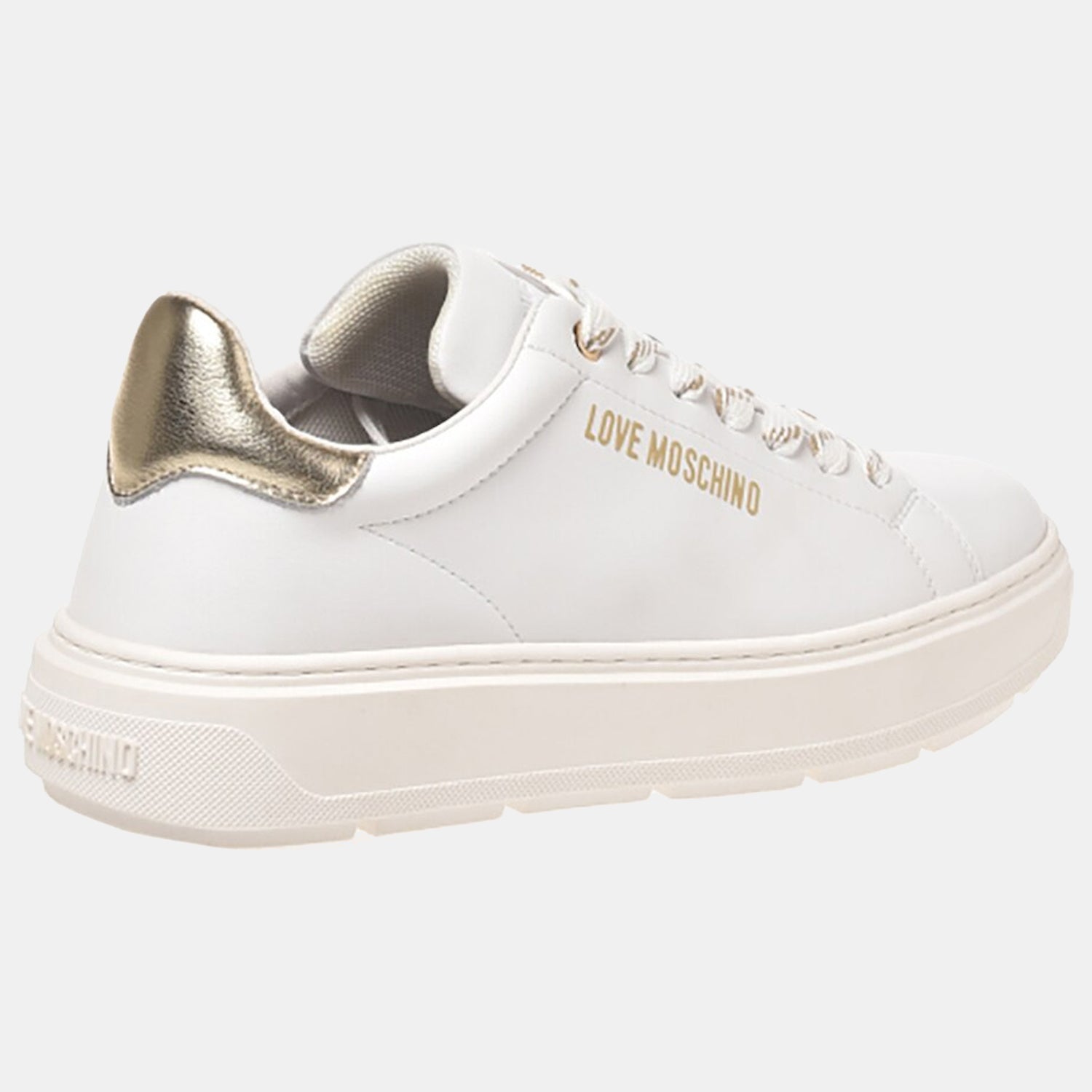 Moschino Sapatilhas Sneakers Shoes Ja15374 Whi Gold Branco Dourado_shot4