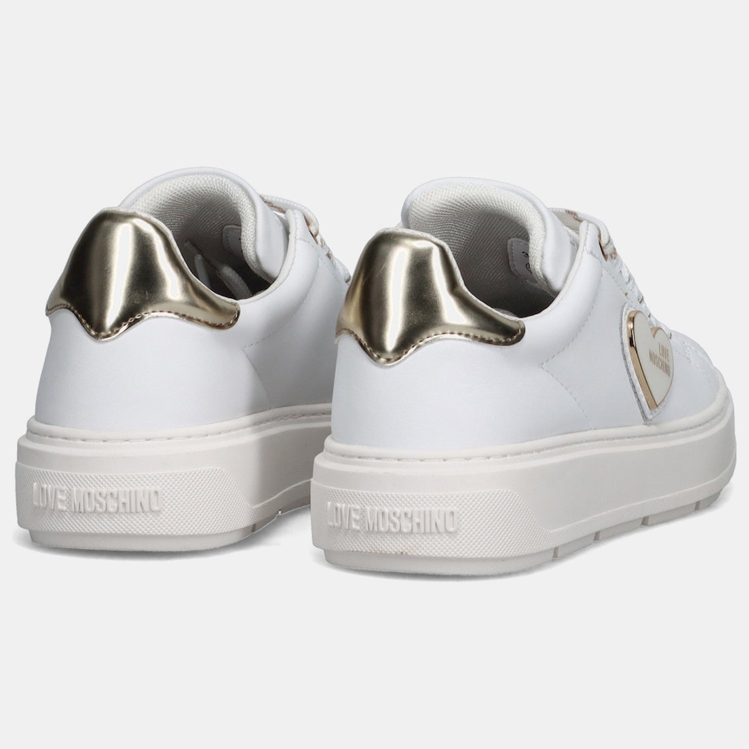 Moschino Sapatilhas Sneakers Shoes Ja15384 Whi Gold Branco Dourado_shot2