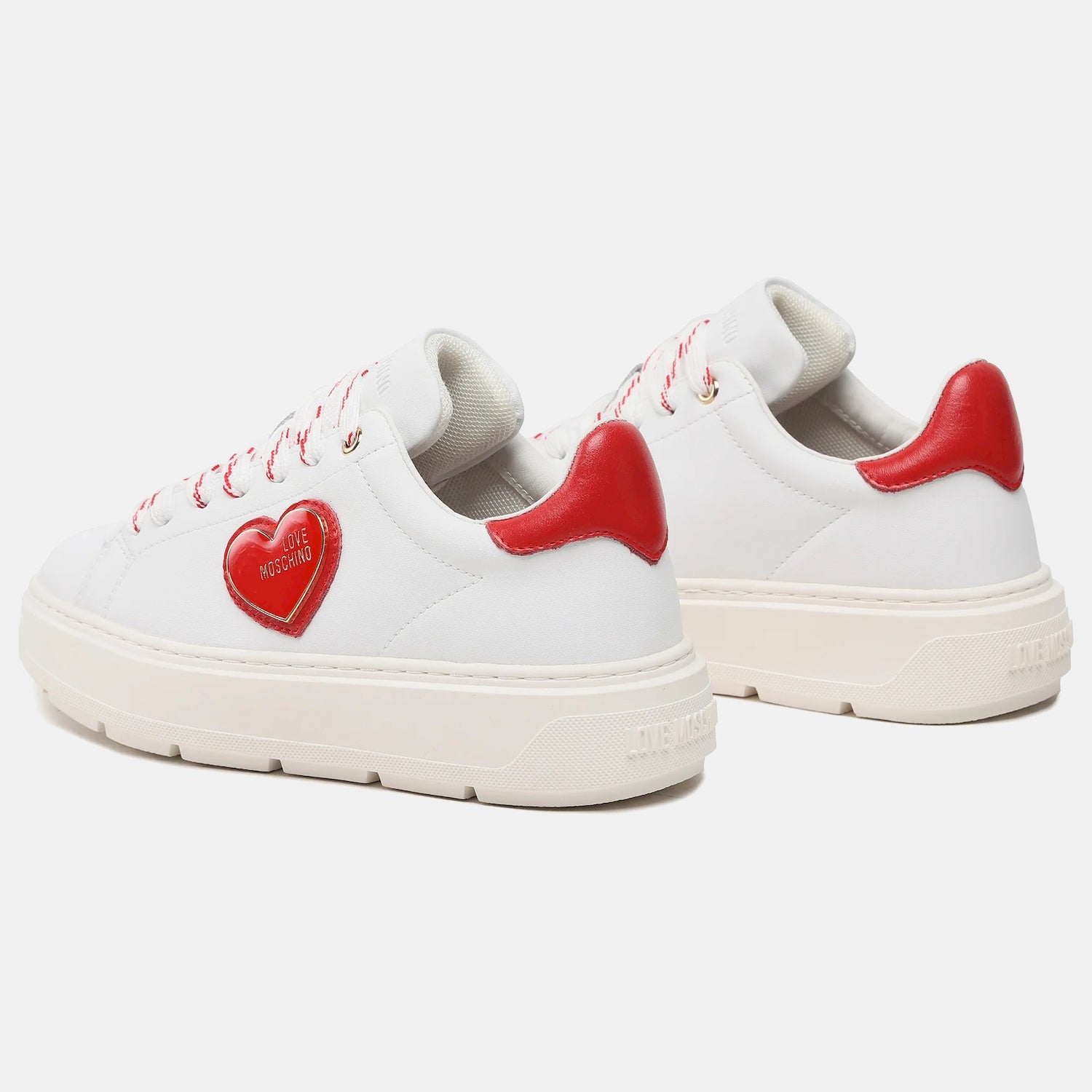 Moschino Sapatilhas Sneakers Shoes Ja15384 White Red Branco Vermelho_shot2