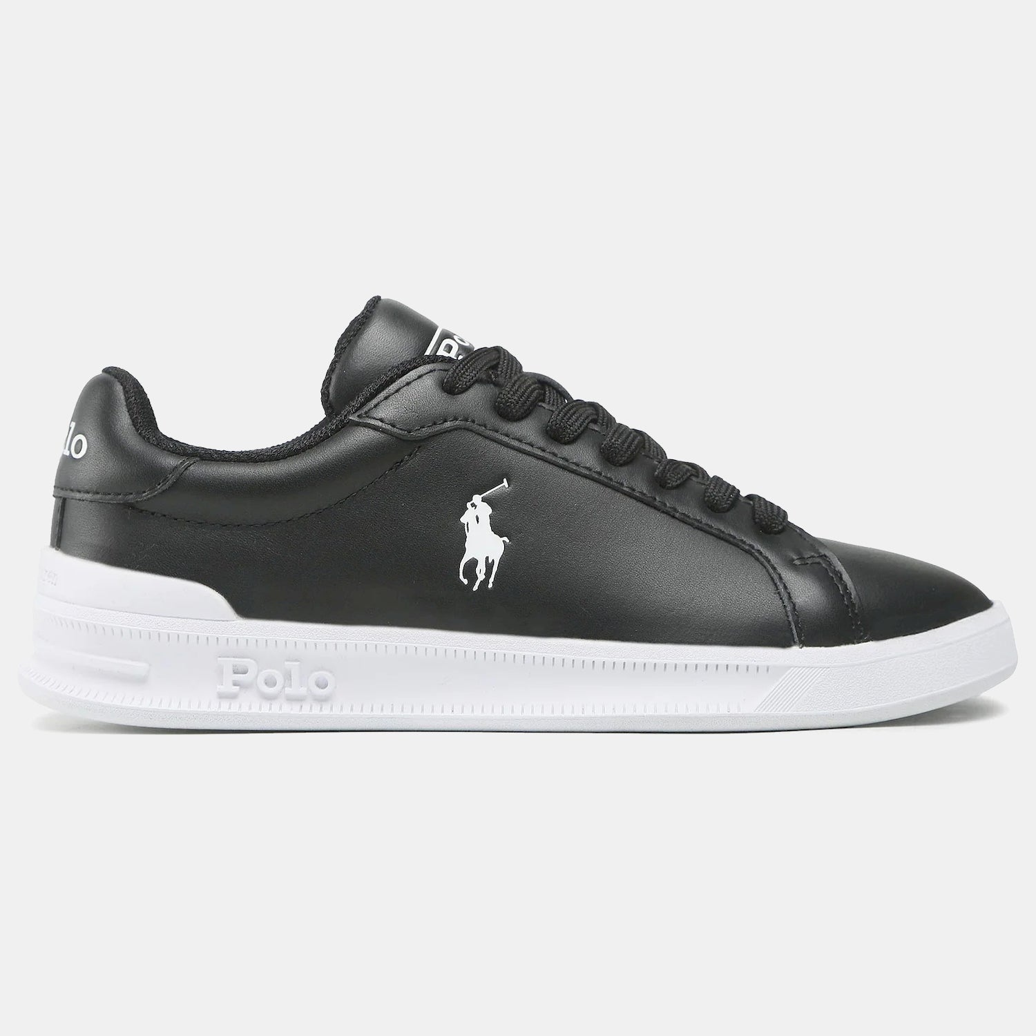Ralph Lauren Sapatilhas Sneakers Shoes Hrtctii Sk Ath Blk White Preto Branco_shot1