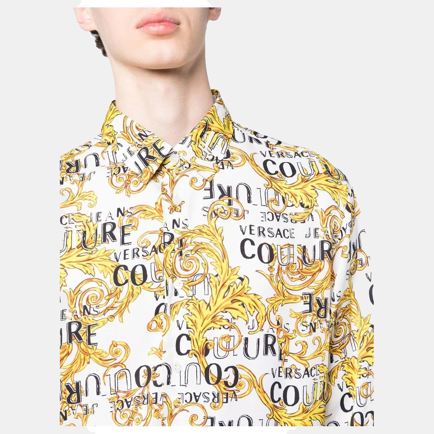 Versace Camisa  Shirt 74gal2r0 Whi Gold Branco Dourado_shot3