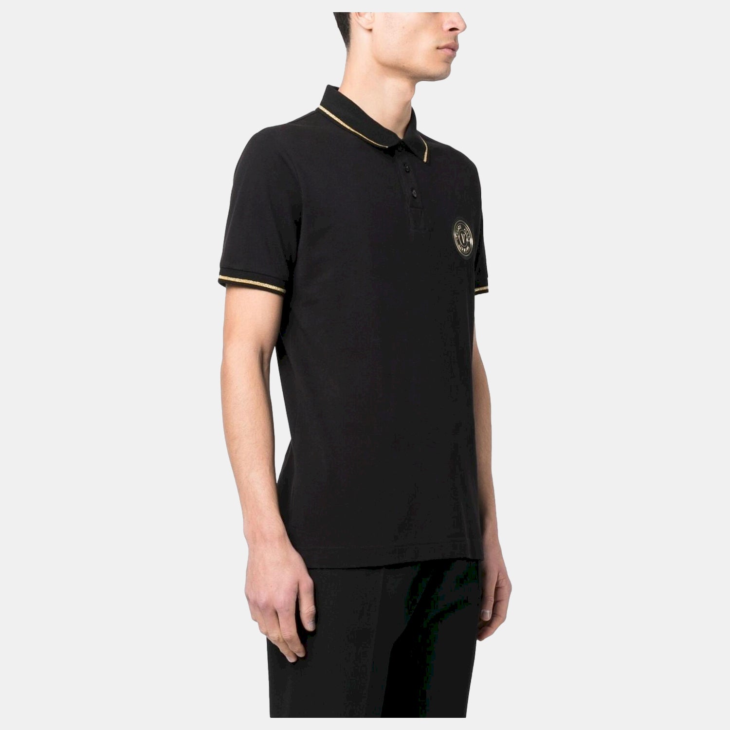 Versace Polo  74gagt08 Blk Gold Preto Ouro_shot1