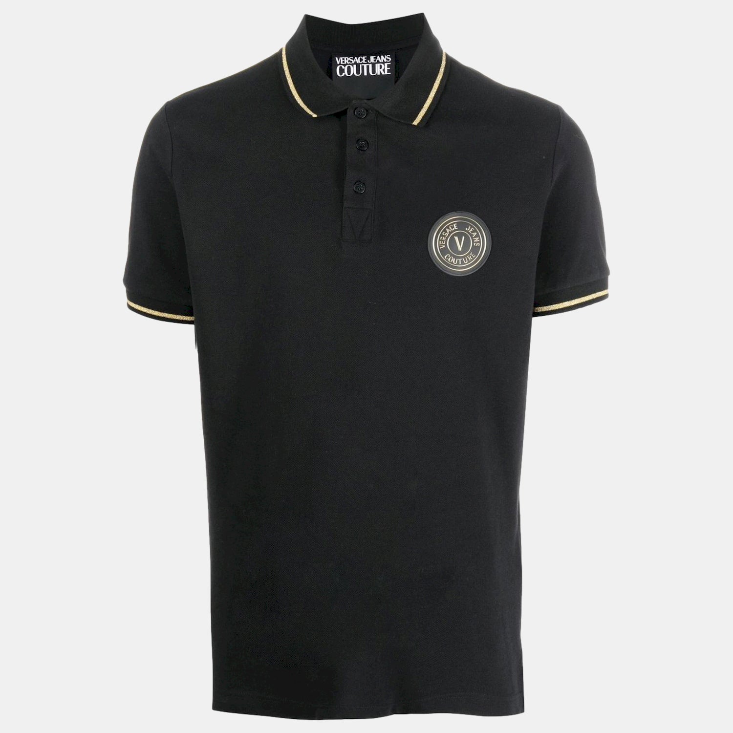 Versace Polo  74gagt08 Blk Gold Preto Ouro_shot3