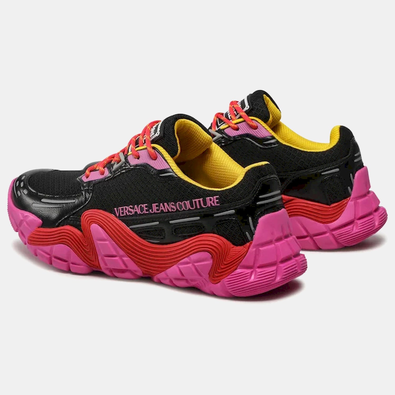 Versace Sapatilhas Sneakers Shoes 72ya3sh6 Black Pink Preto Rosa_shot2