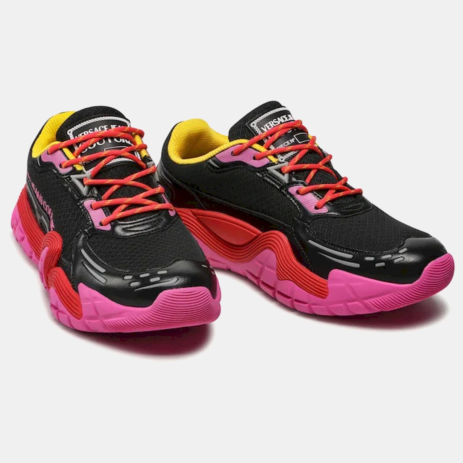 Versace Sapatilhas Sneakers Shoes 72ya3sh6 Black Pink Preto Rosa_shot3