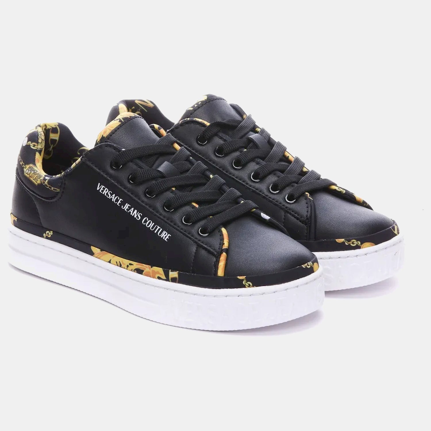 Versace Sapatilhas Sneakers Shoes 75va3sk5 Blk Gold Preto Ouro_shot1