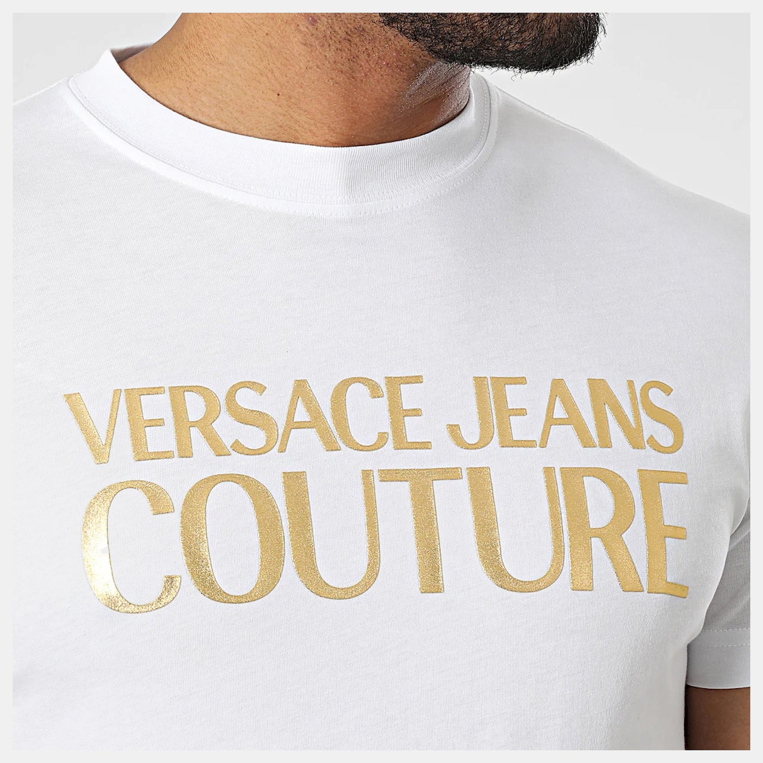 Versace T Shirt 73gaht01 Whi Gold Branco Dourado_shot3