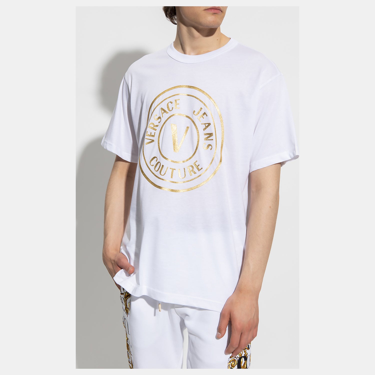 Versace T Shirt 73gaht05 Whi Gold Branco Dourado_shot2