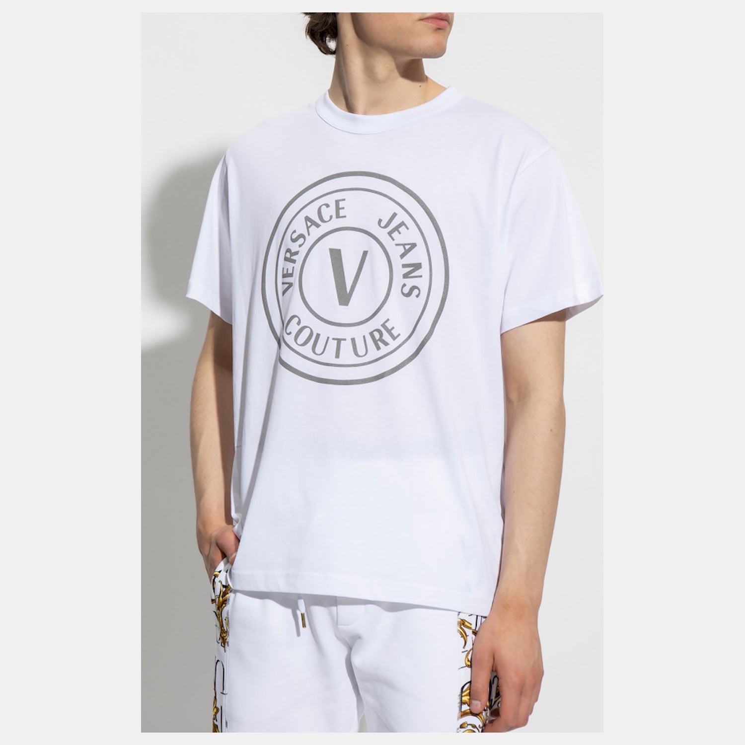 Versace T Shirt 73gaht05 Whi Platin Branco Platin_shot2
