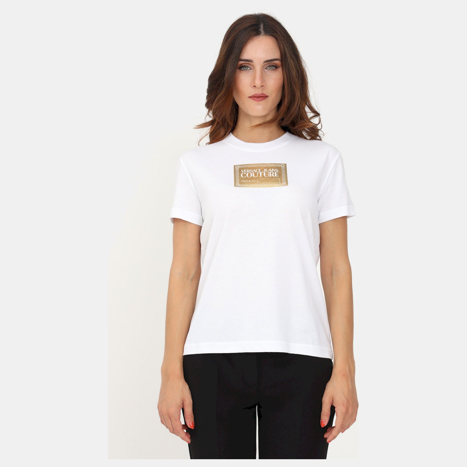Versace T Shirt 73hahg02 Whi Gold Branco Dourado_shot2