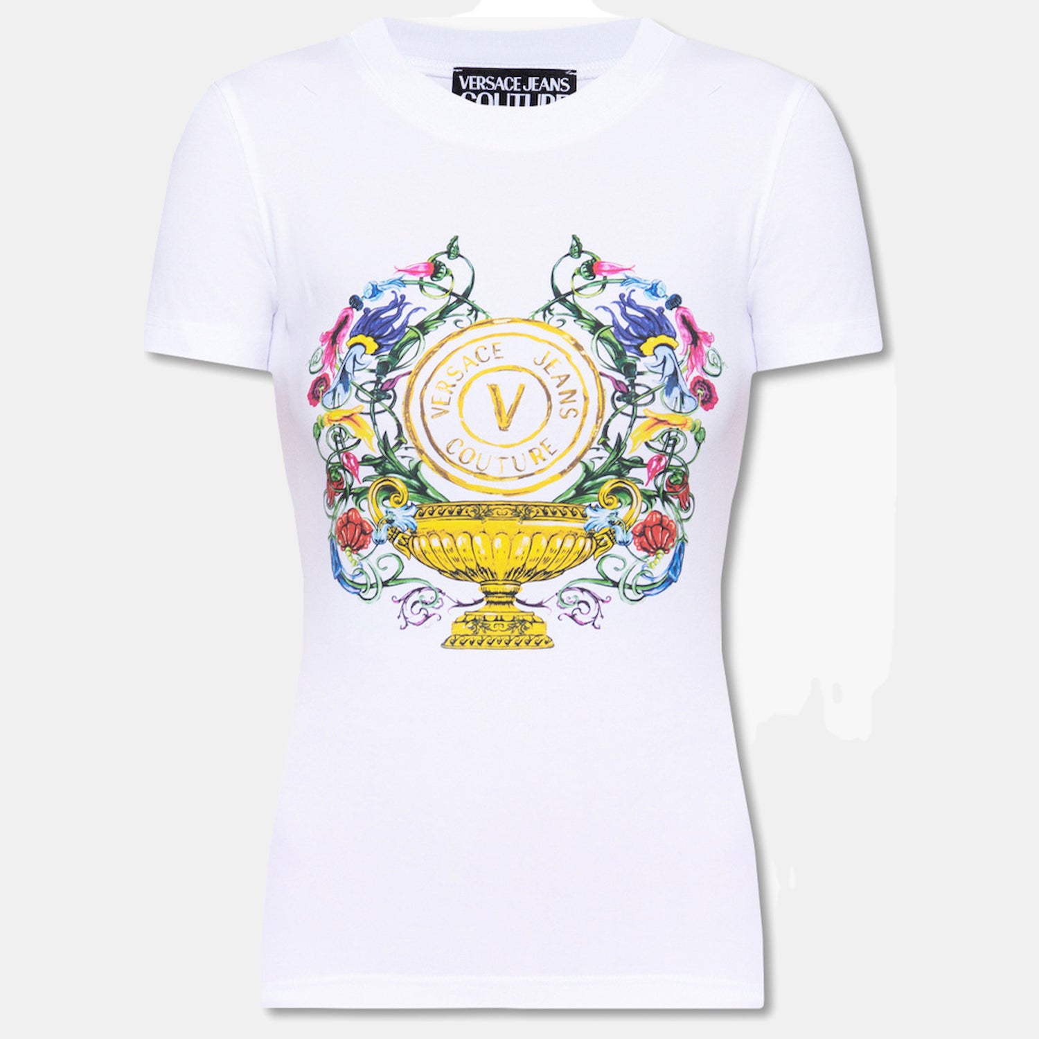 Versace T Shirt 74hahf01 Whi Gold Branco Dourado_shot1