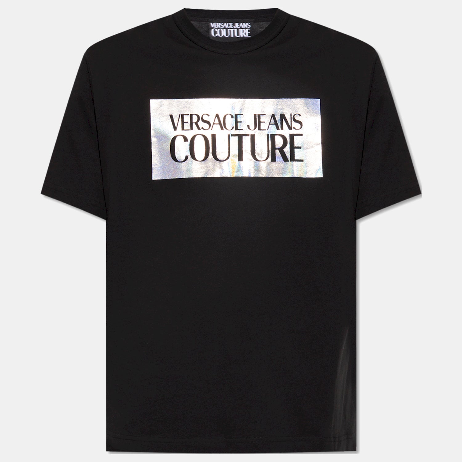 Versace T Shirt 75gahf04 Blk Platin Preto Platin_shot1