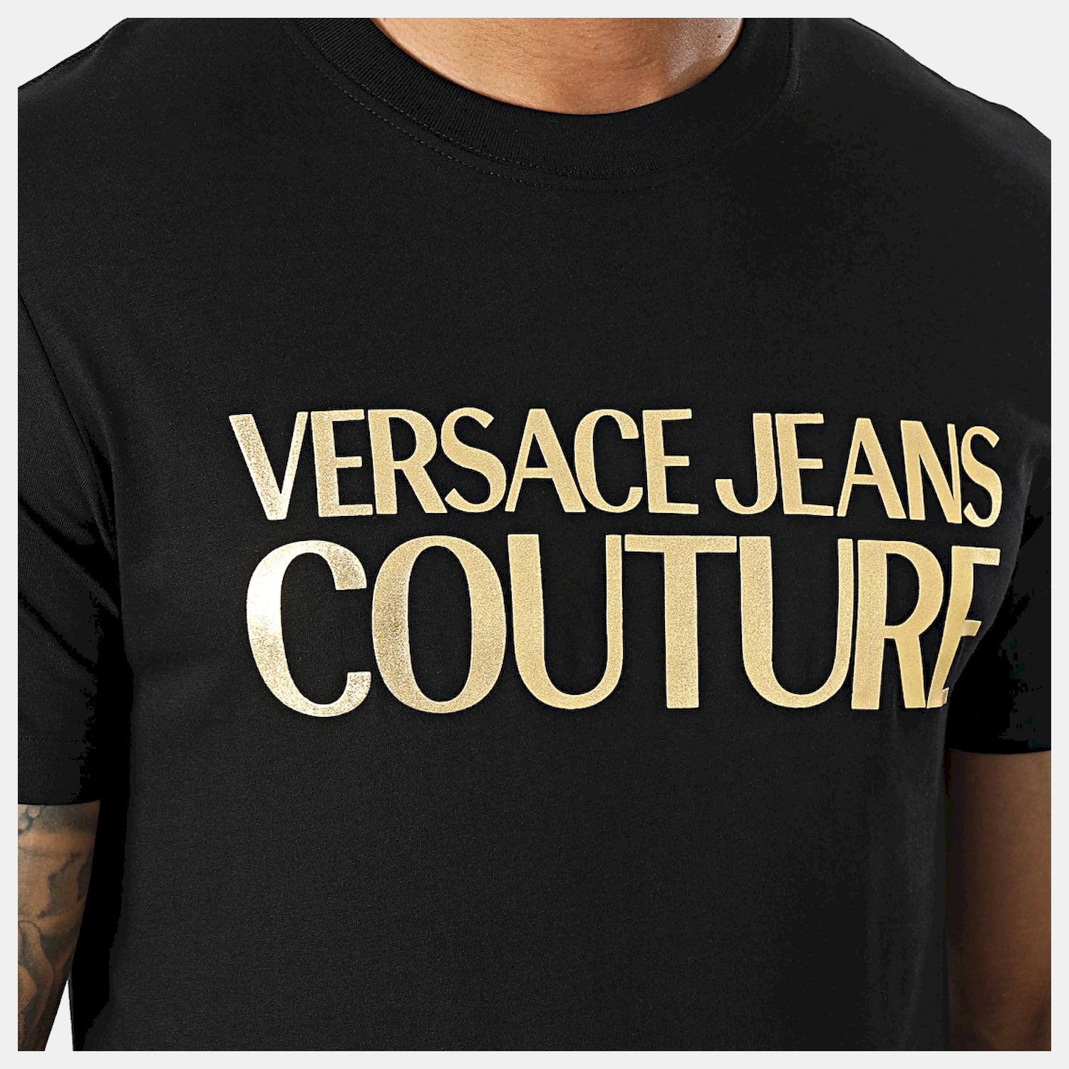 Versace T Shirt 75gaht01 Blk Gold Preto Ouro_shot2