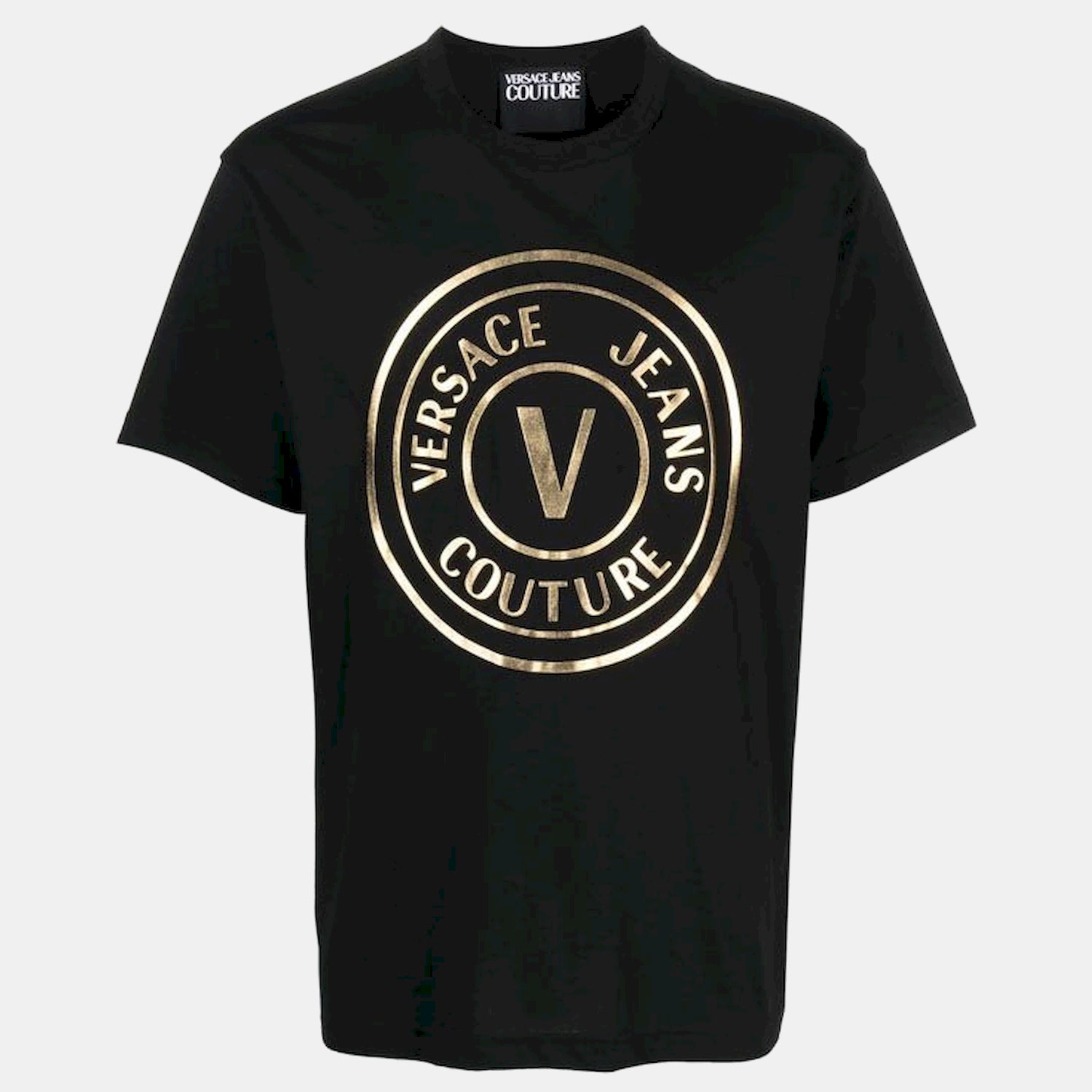 Versace T Shirt 75gaht05 Blk Gold Preto Ouro_shot1