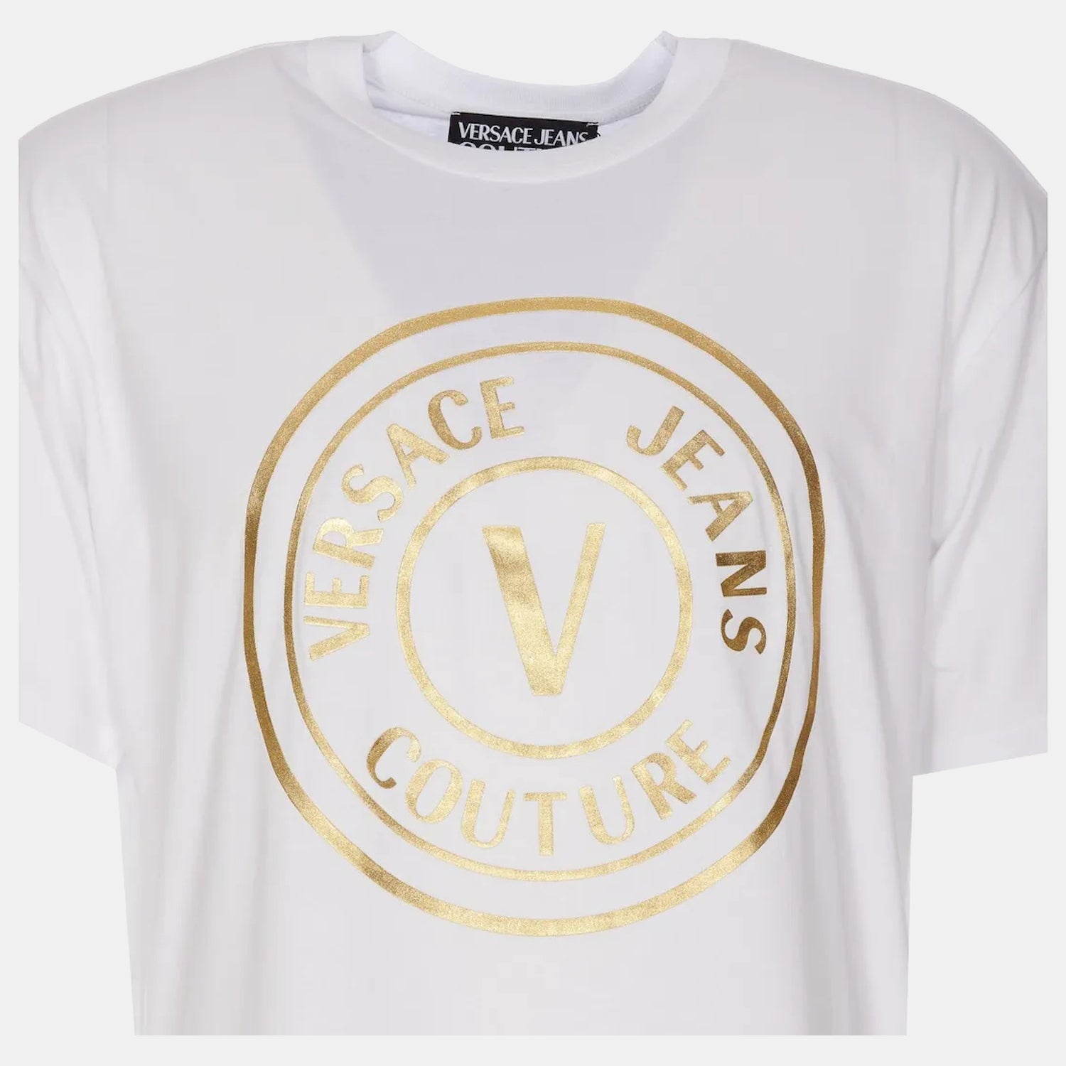 Versace T Shirt 75gaht05 Whi Gold Branco Dourado_shot3