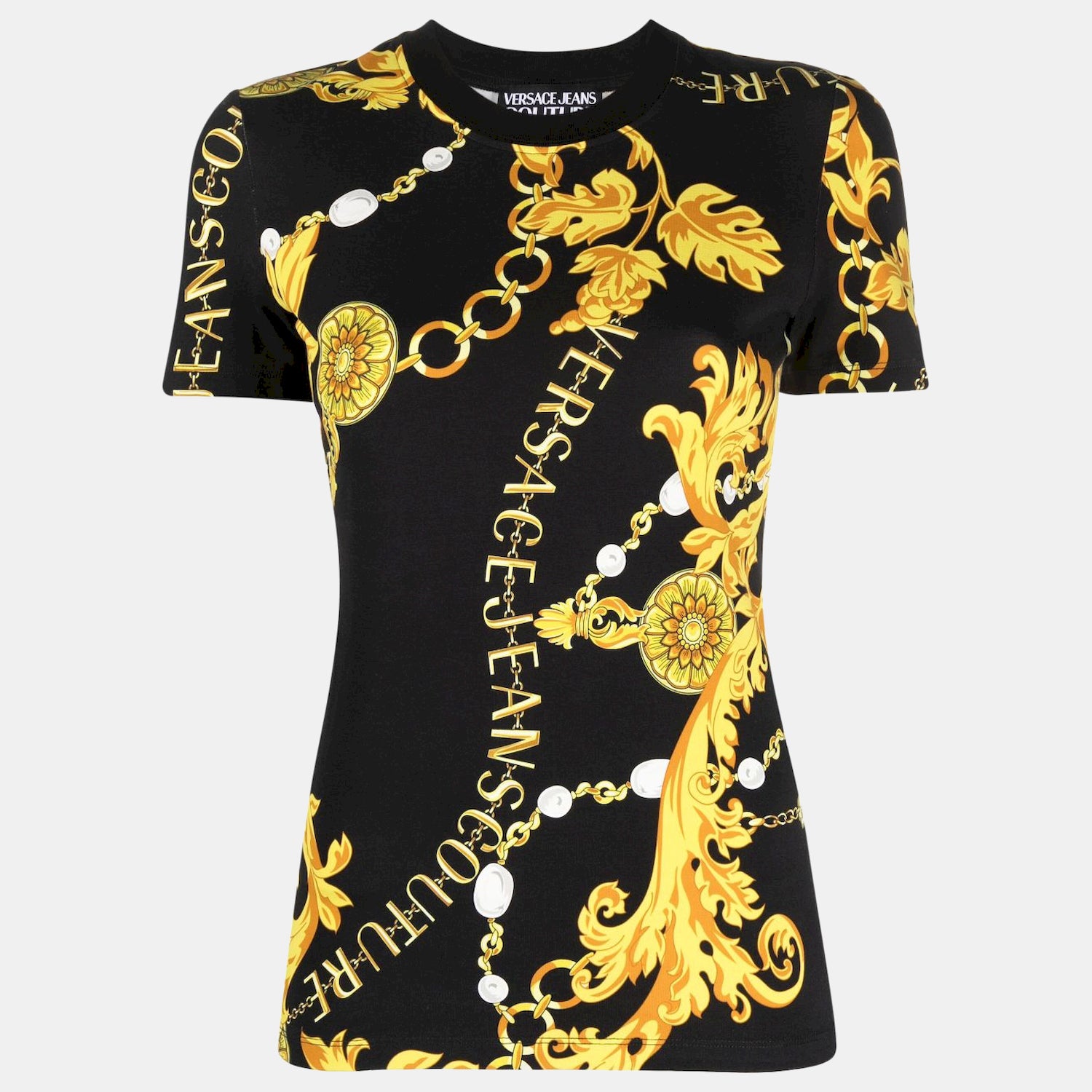 Versace T Shirt 75hah608 Blk Gold Preto Ouro_shot3